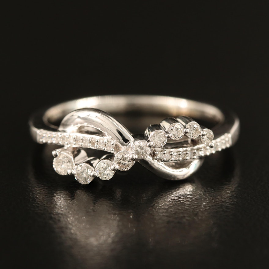 Sterling Diamond Infinity Ring