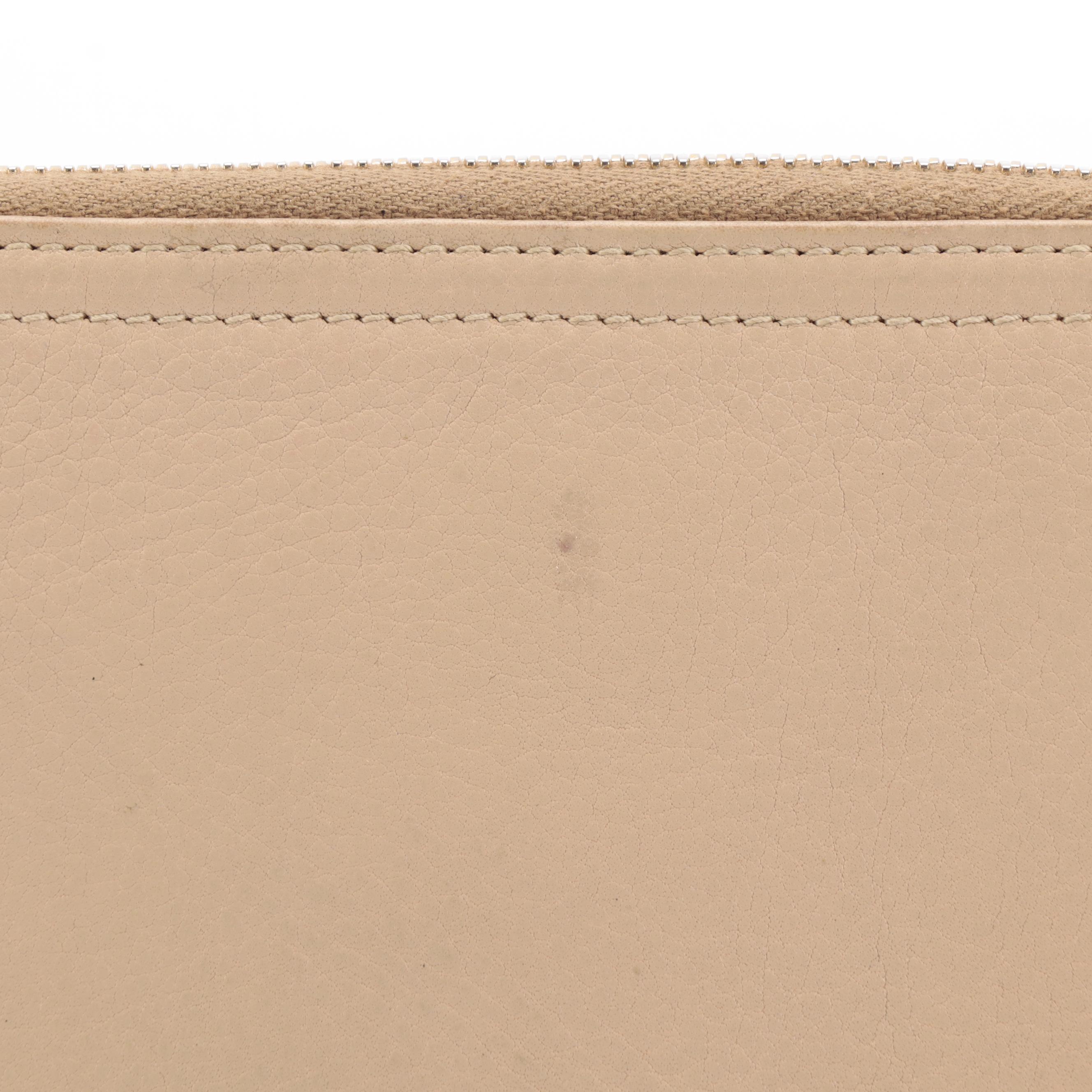 Prada Zip-Around Wallet in Beige Leather