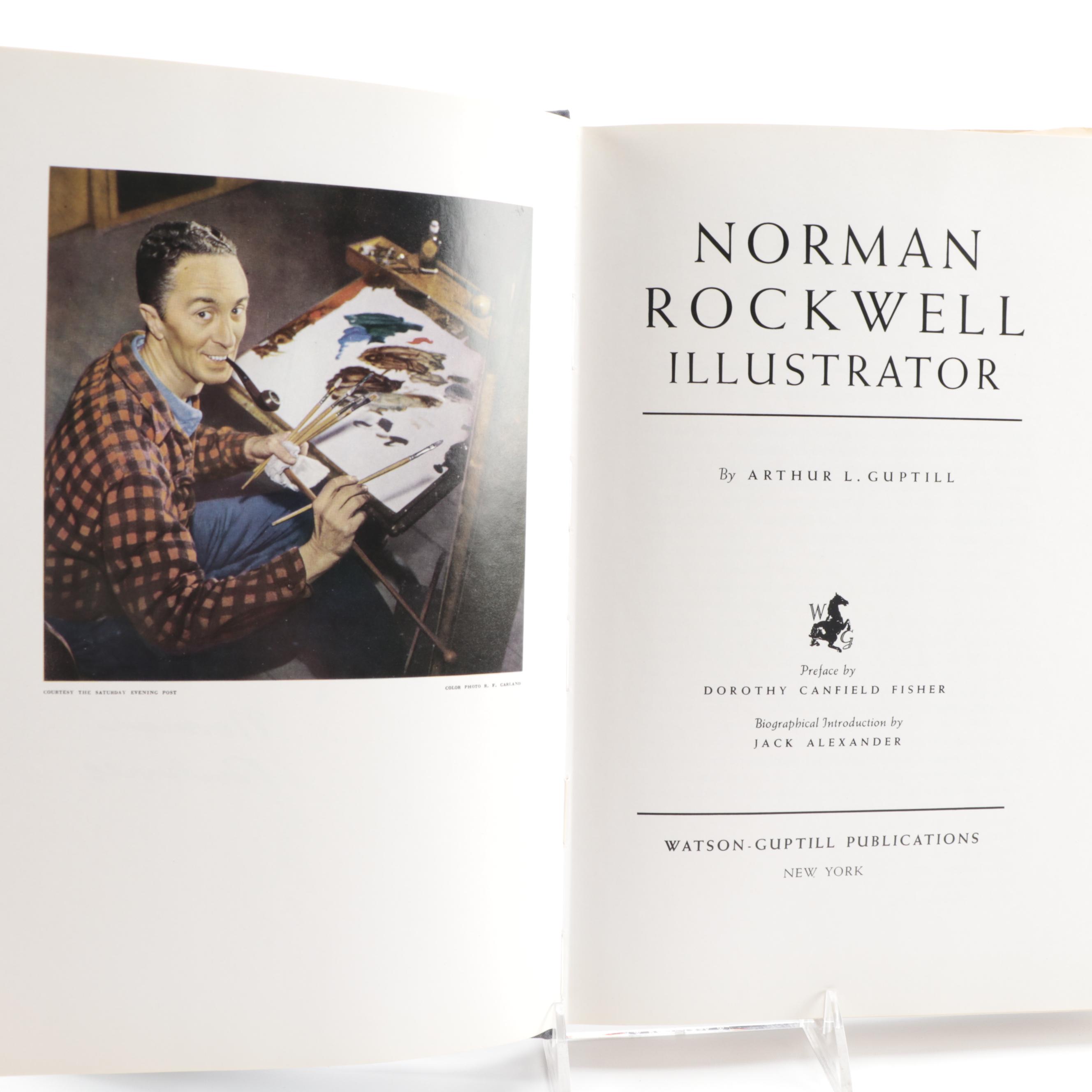 "Norman Rockwell, Illustrator" by Arthur Guptill, Signed by Norman Rockwell