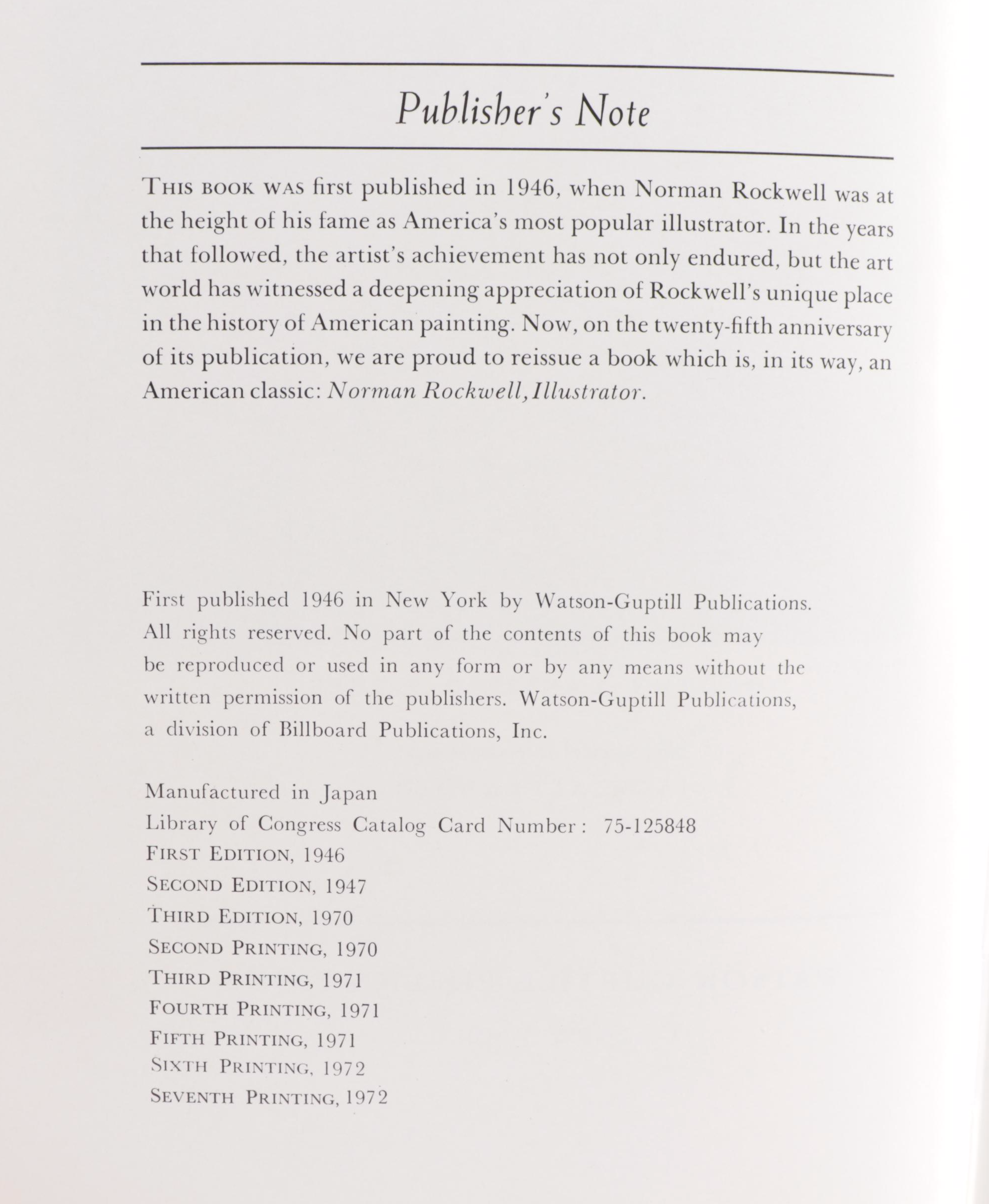 "Norman Rockwell, Illustrator" by Arthur Guptill, Signed by Norman Rockwell