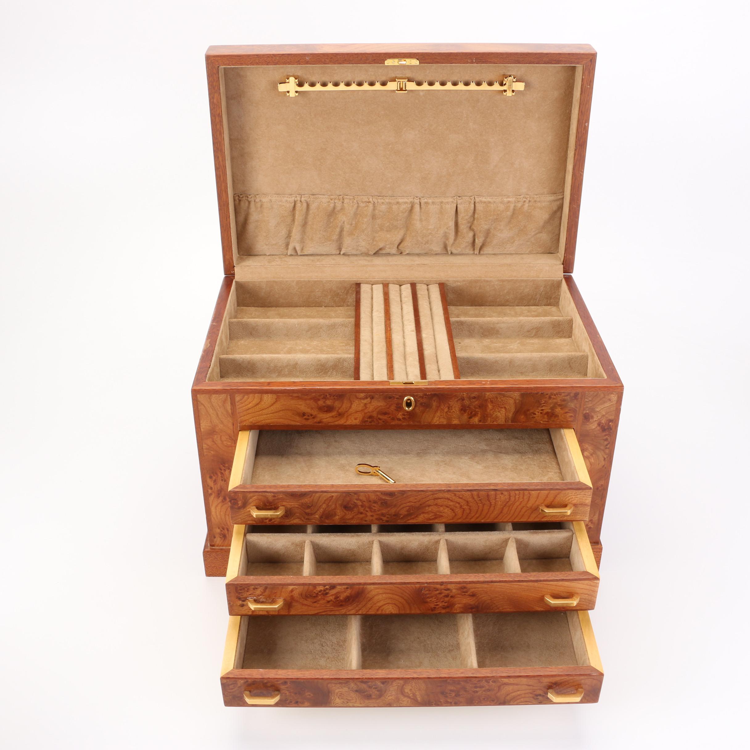 Agresti Burled Maple Veneer Jewelry Box