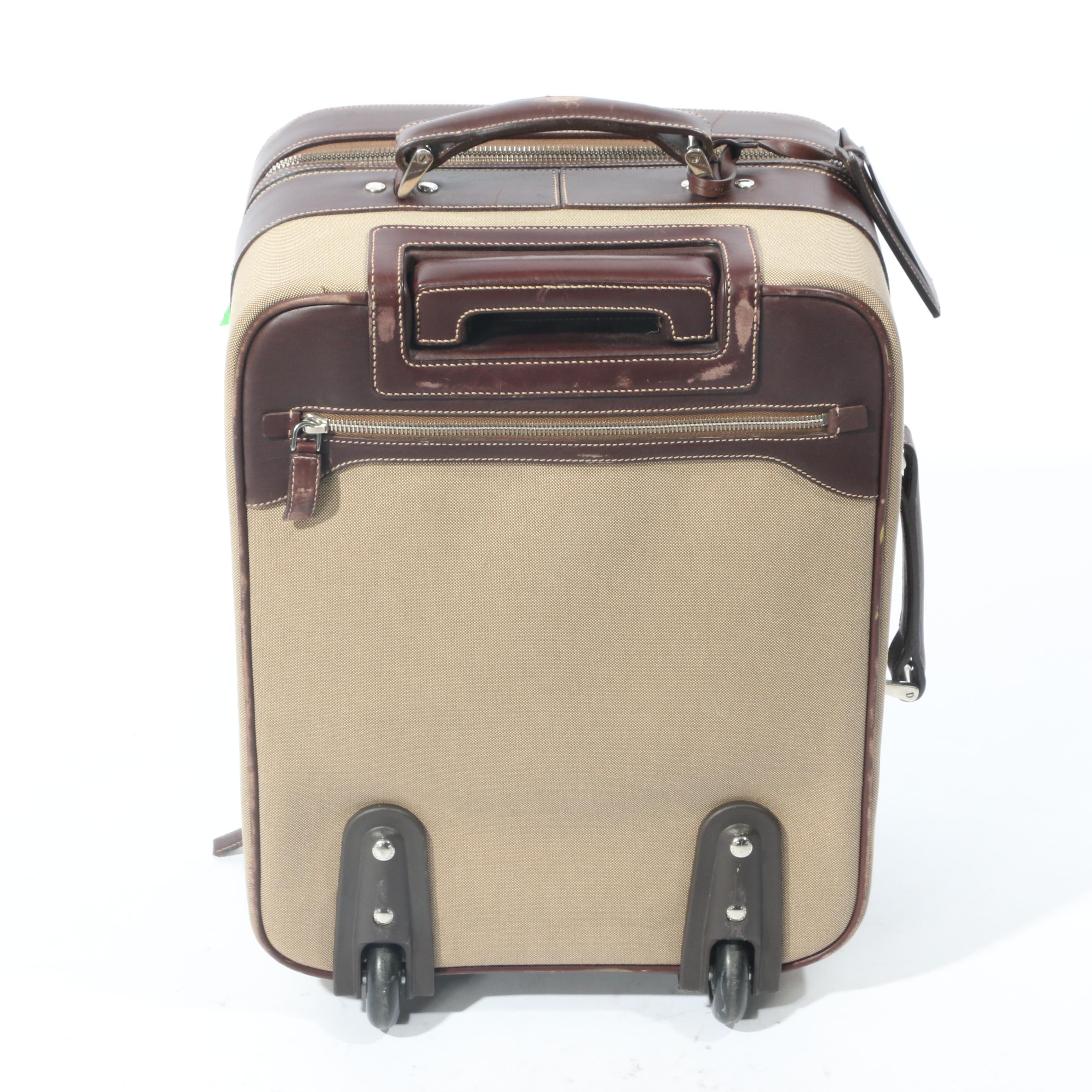 Prada Canapa Canvas and Leather Trolley Suitcase