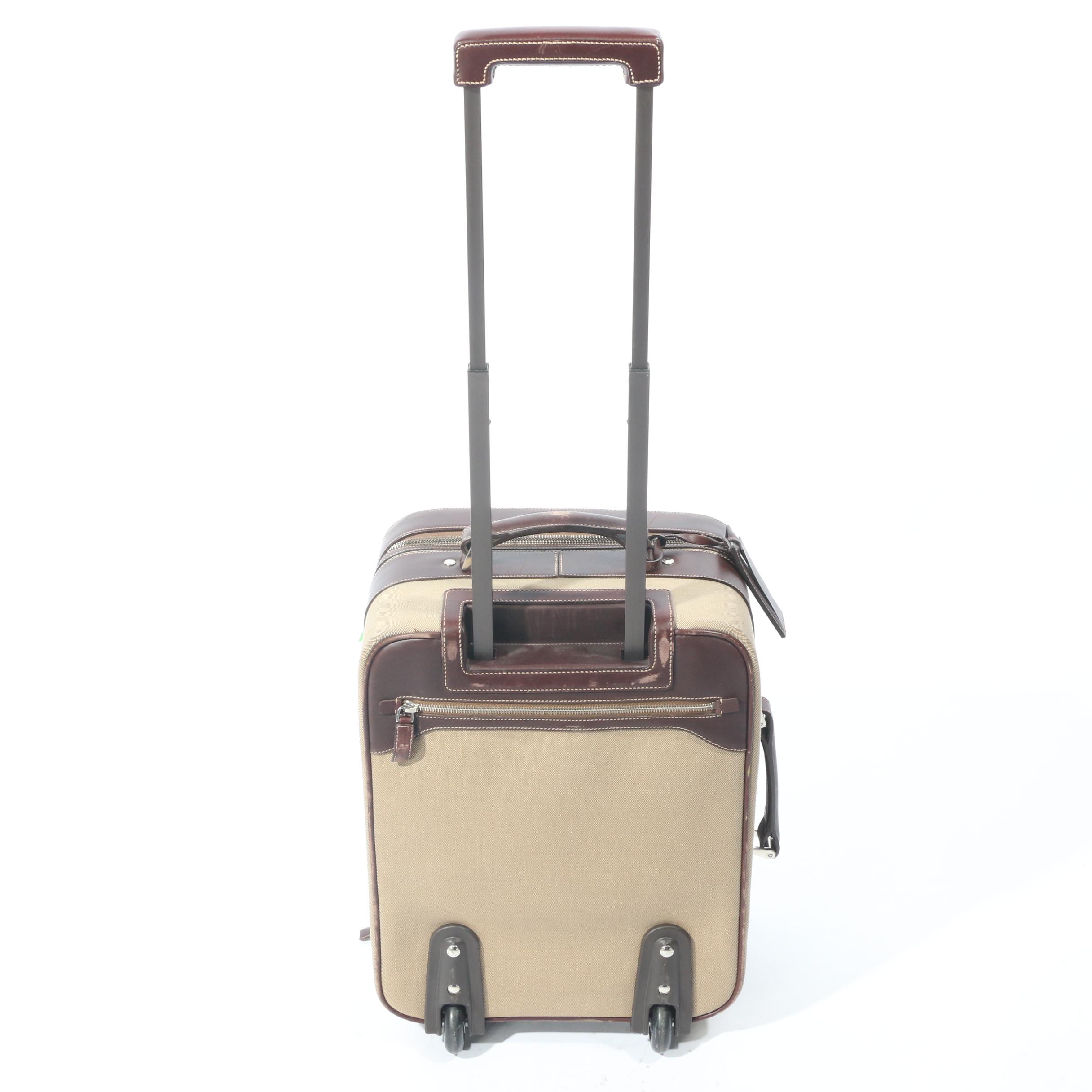 Prada Canapa Canvas and Leather Trolley Suitcase