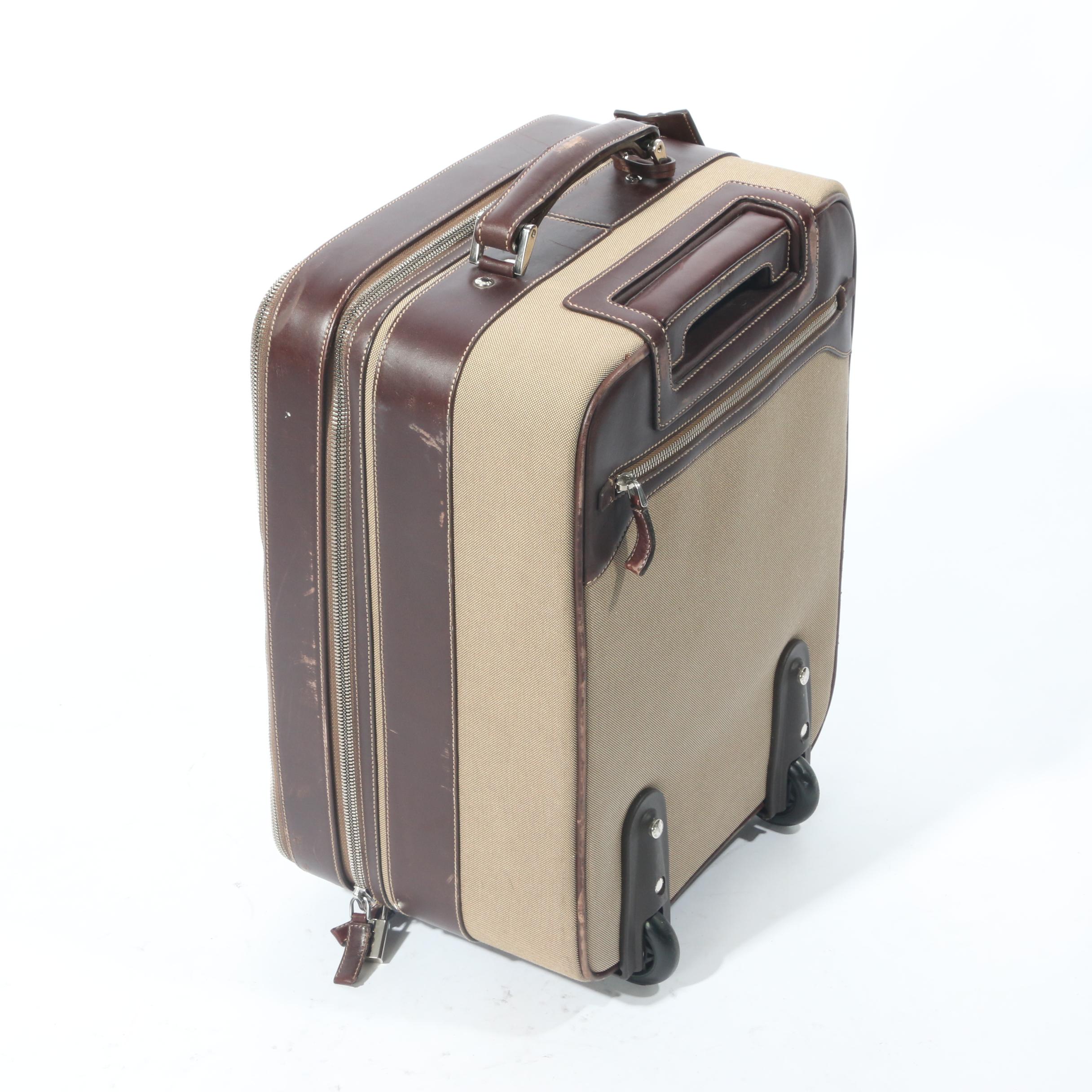 Prada Canapa Canvas and Leather Trolley Suitcase
