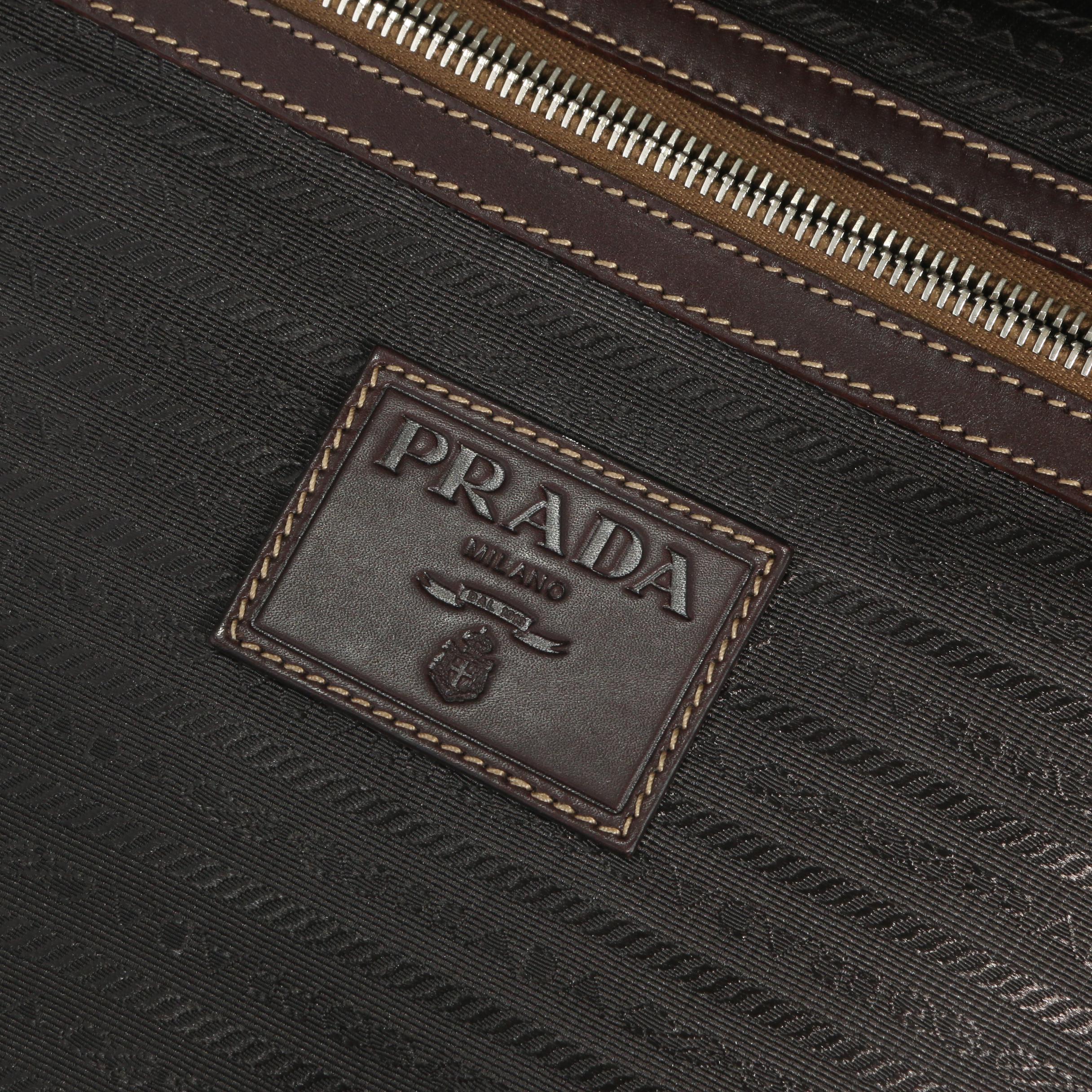 Prada Canapa Canvas and Leather Trolley Suitcase