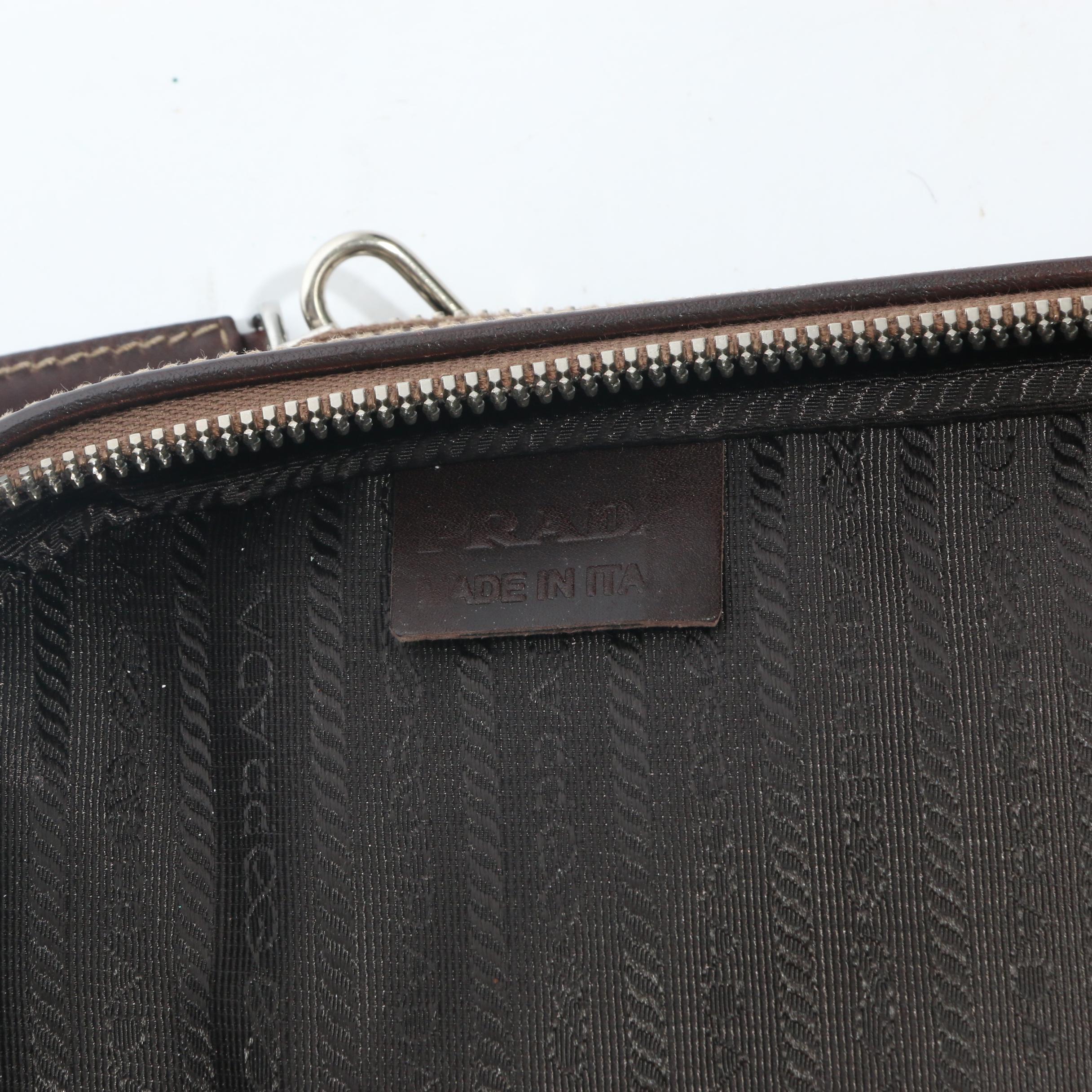 Prada Canapa Canvas and Leather Trolley Suitcase