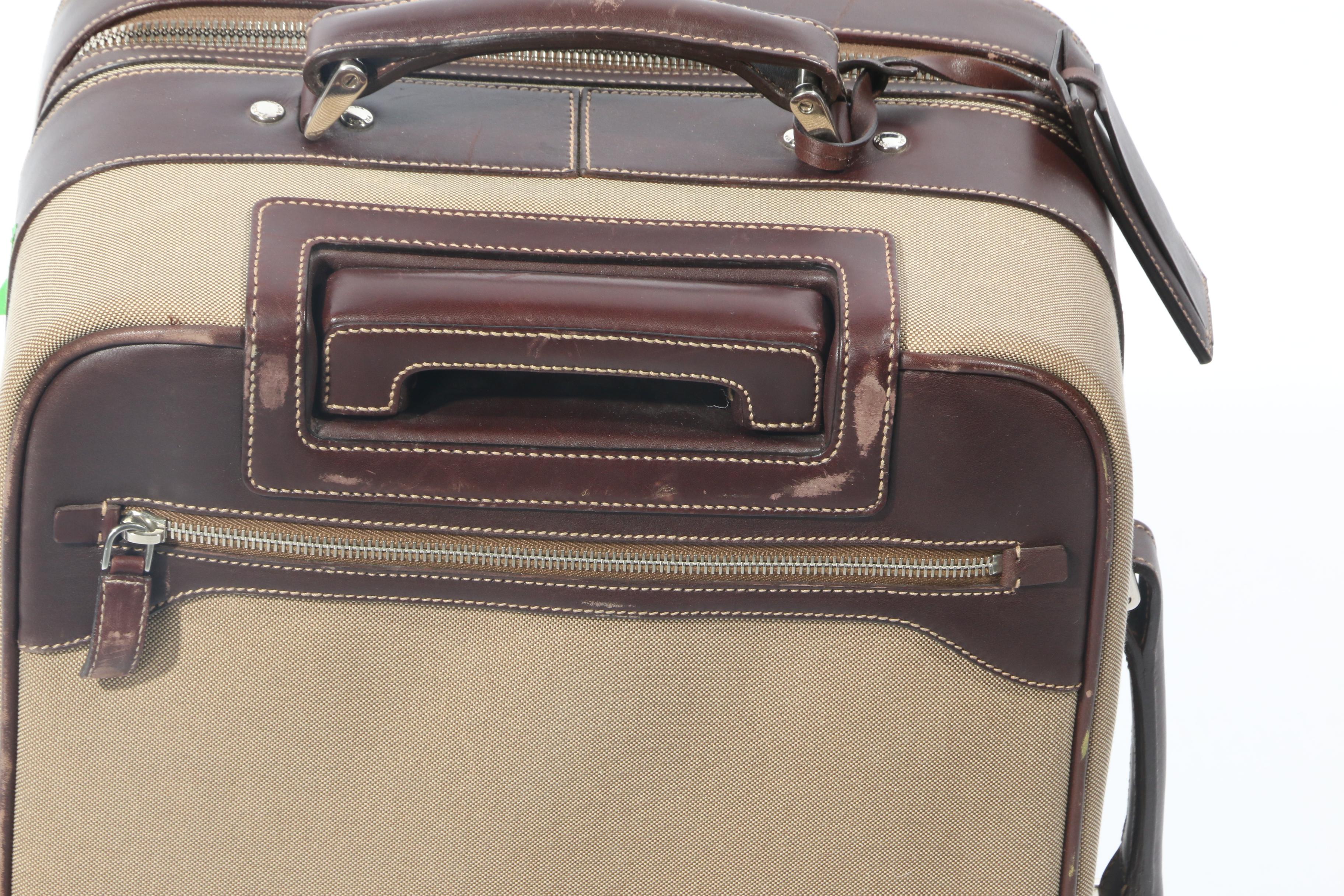 Prada Canapa Canvas and Leather Trolley Suitcase