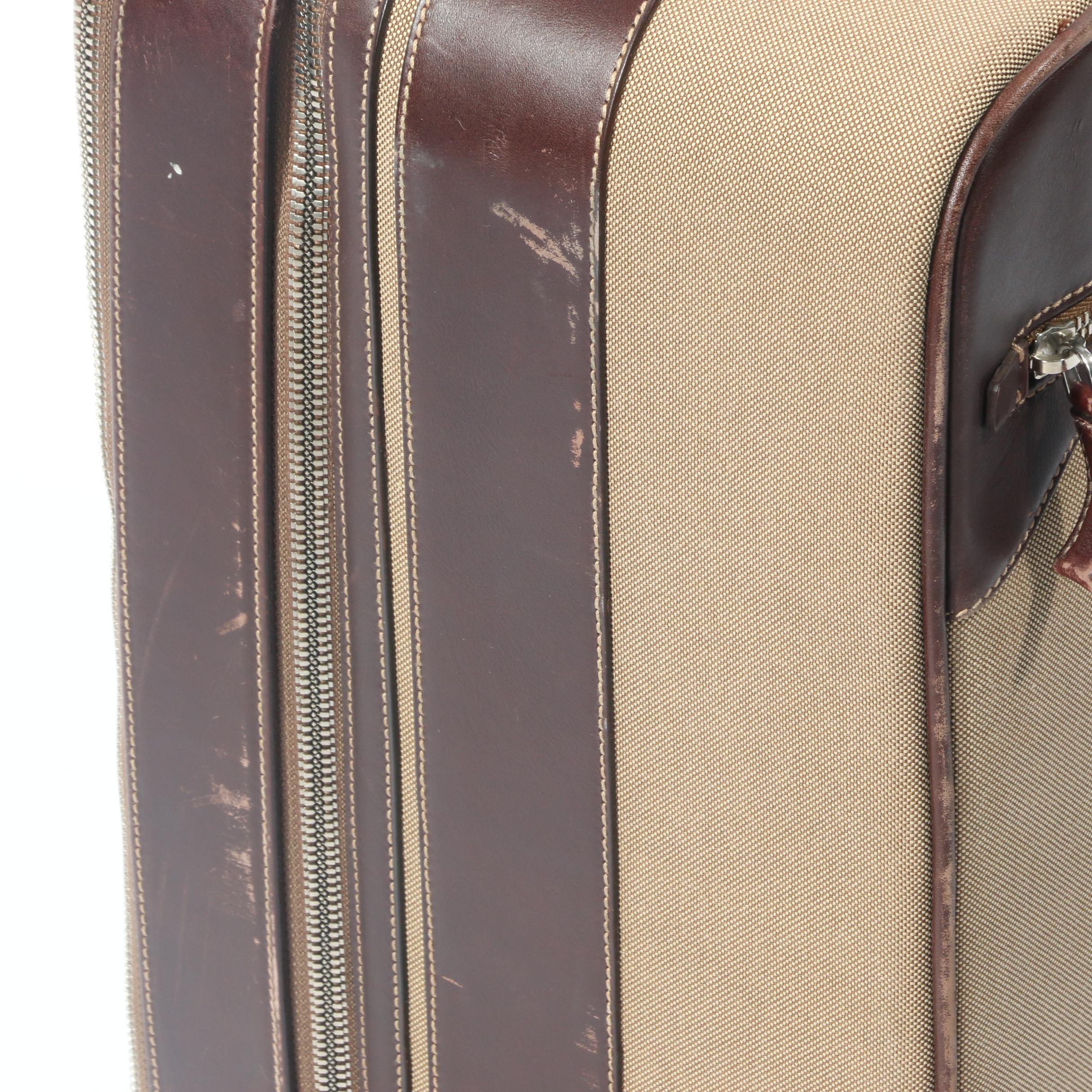 Prada Canapa Canvas and Leather Trolley Suitcase