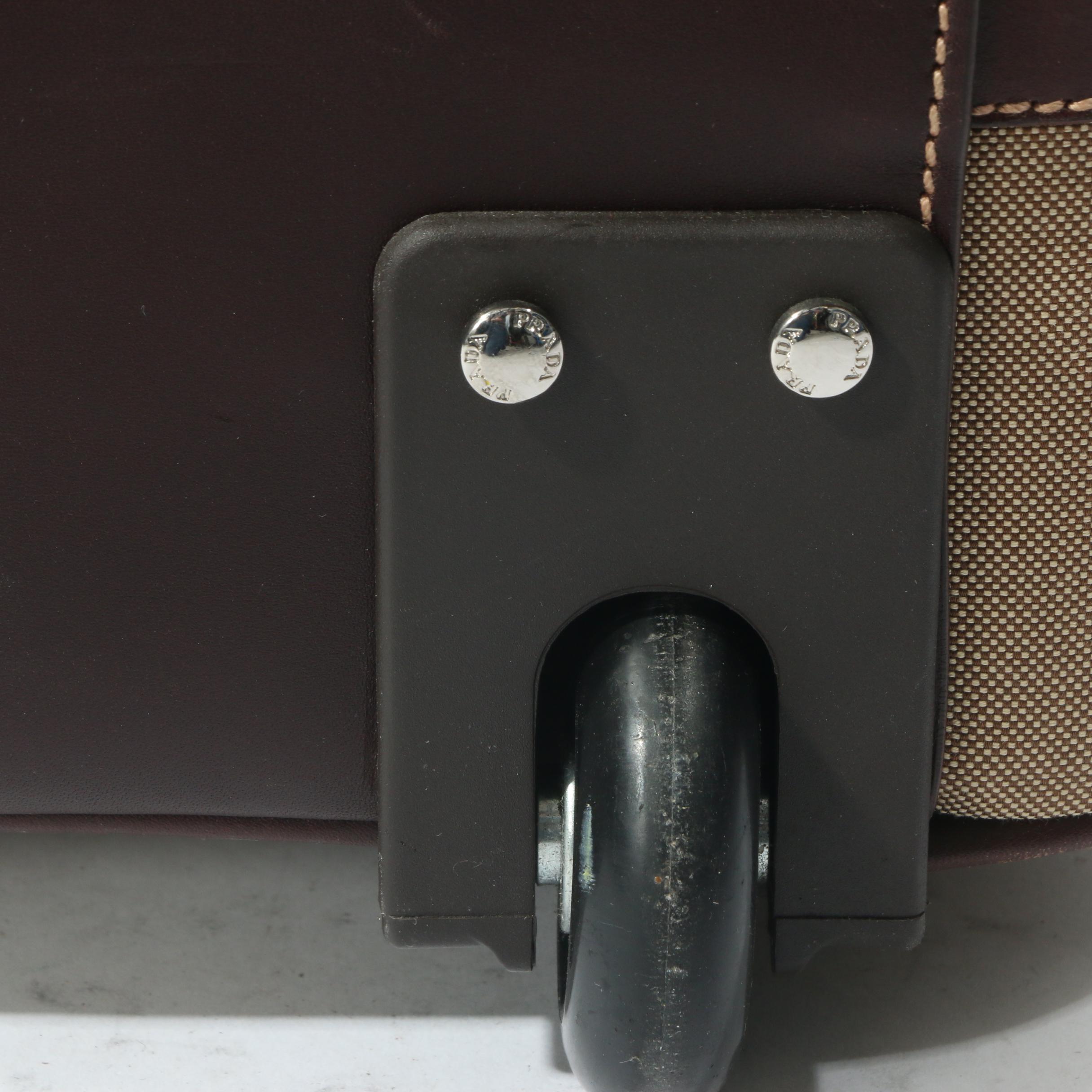 Prada Canapa Canvas and Leather Trolley Suitcase