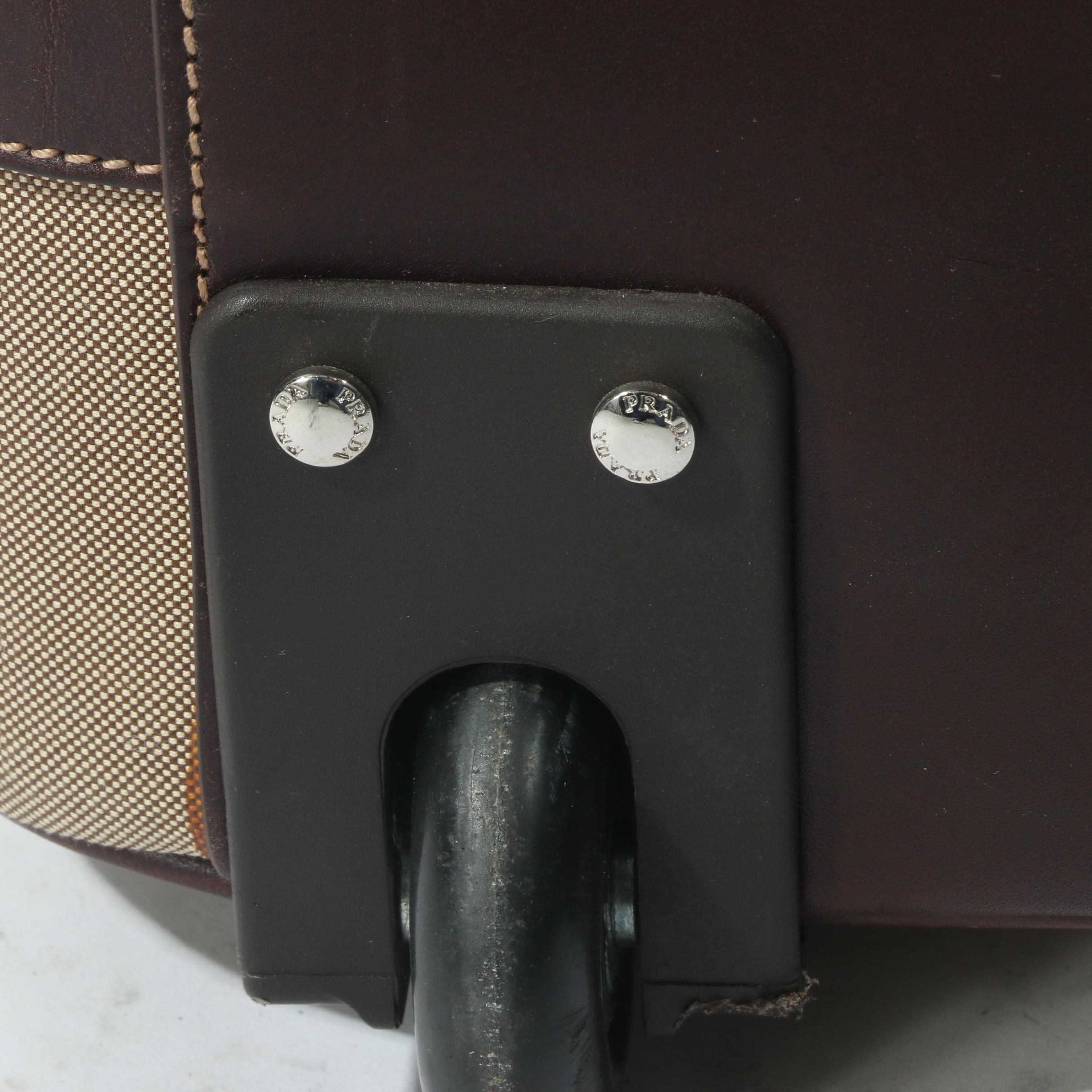 Prada Canapa Canvas and Leather Trolley Suitcase