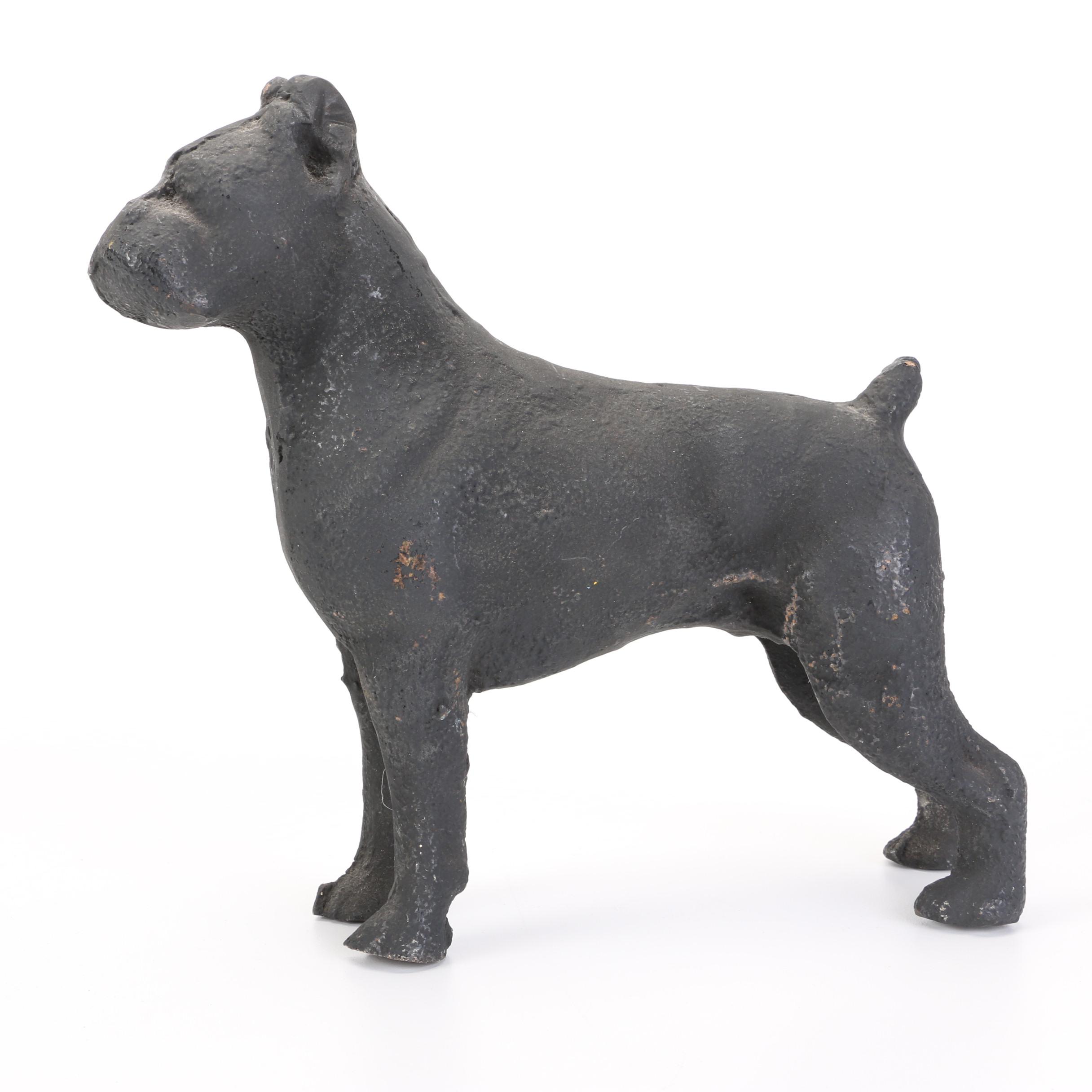 Painted Metal Irish Setter, Boxer and Coyote Figurines