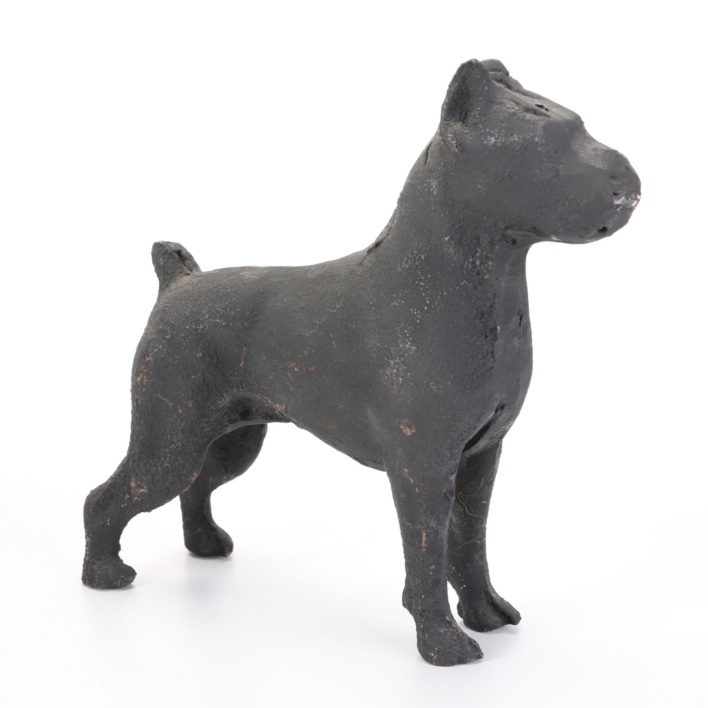 Painted Metal Irish Setter, Boxer and Coyote Figurines