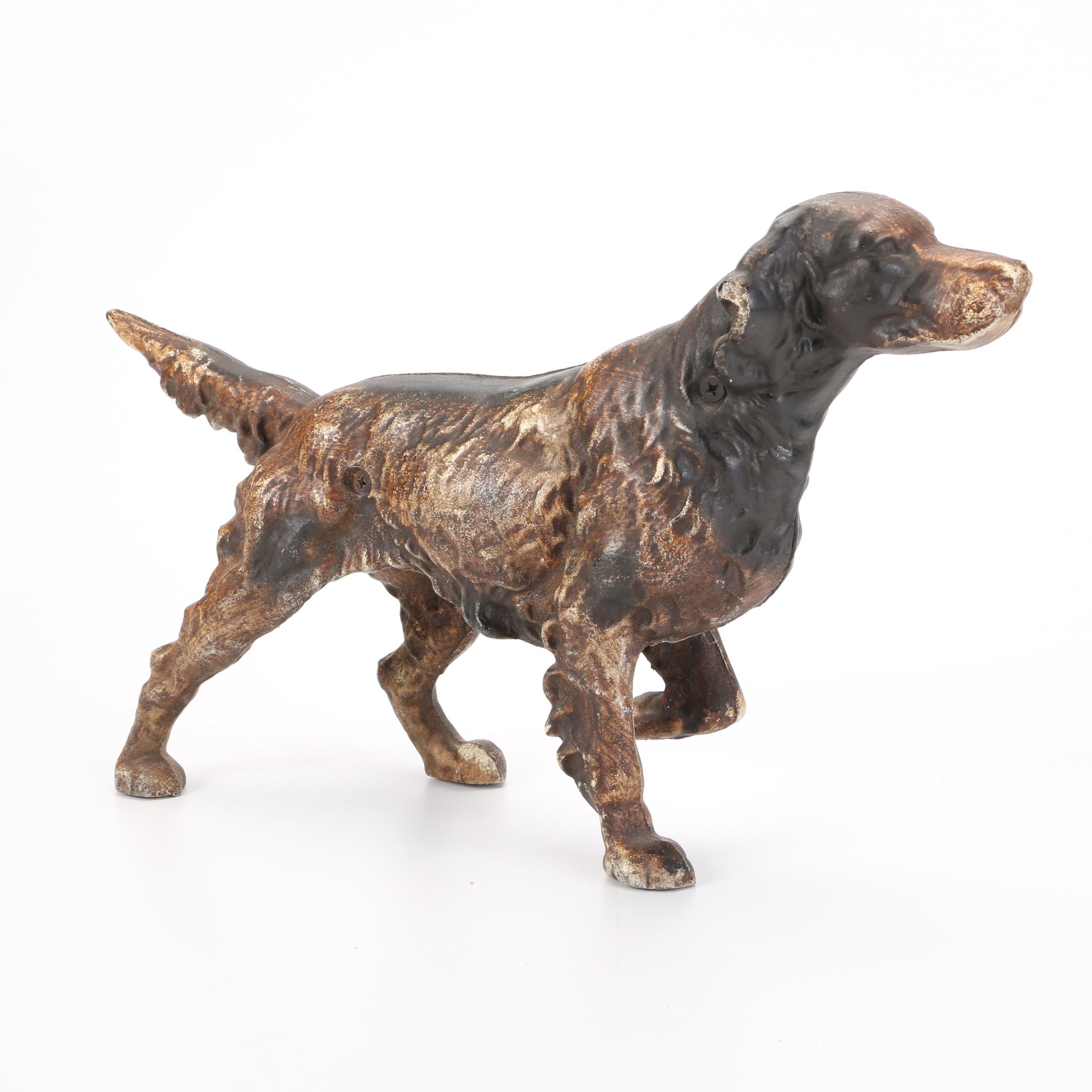 Painted Metal Irish Setter, Boxer and Coyote Figurines