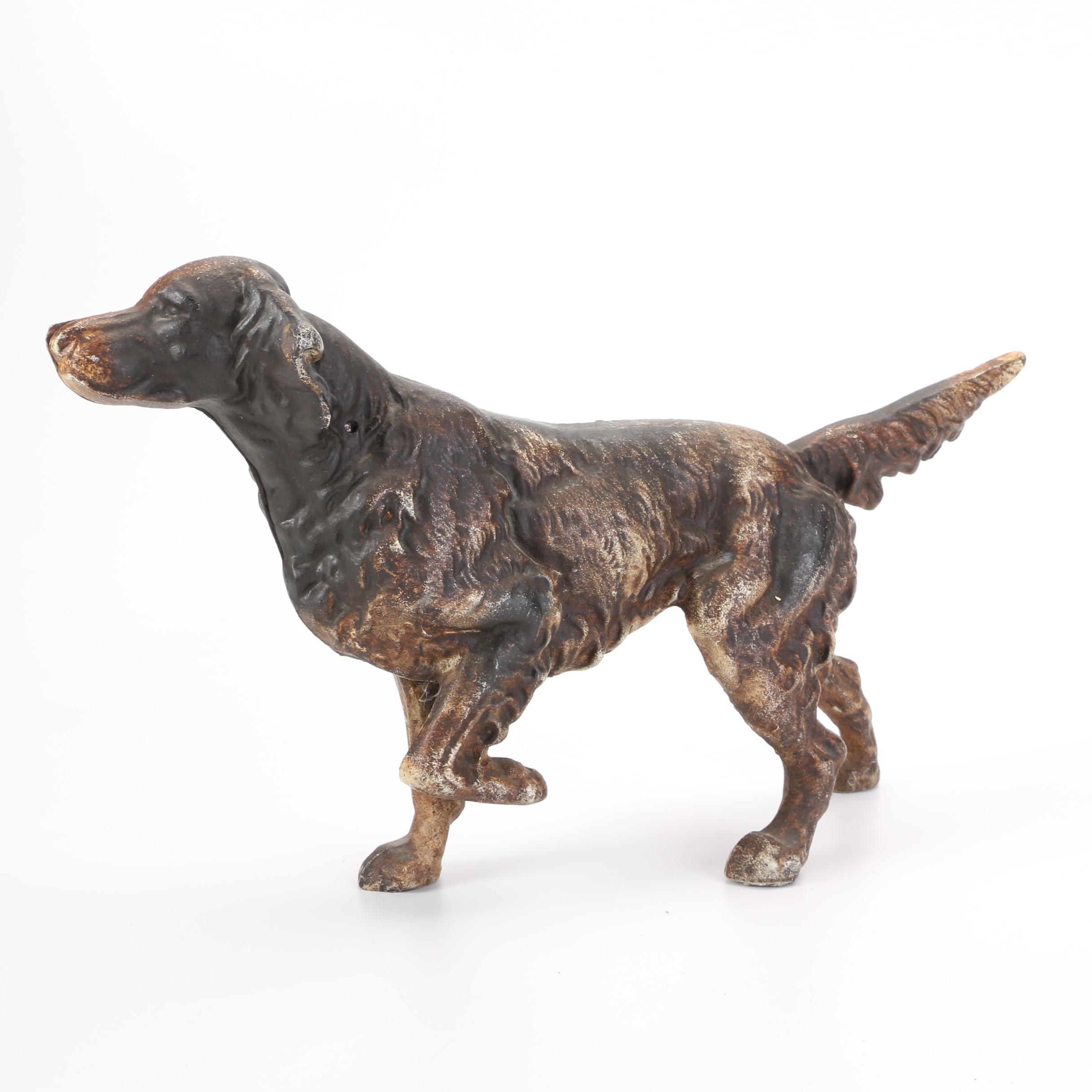 Painted Metal Irish Setter, Boxer and Coyote Figurines