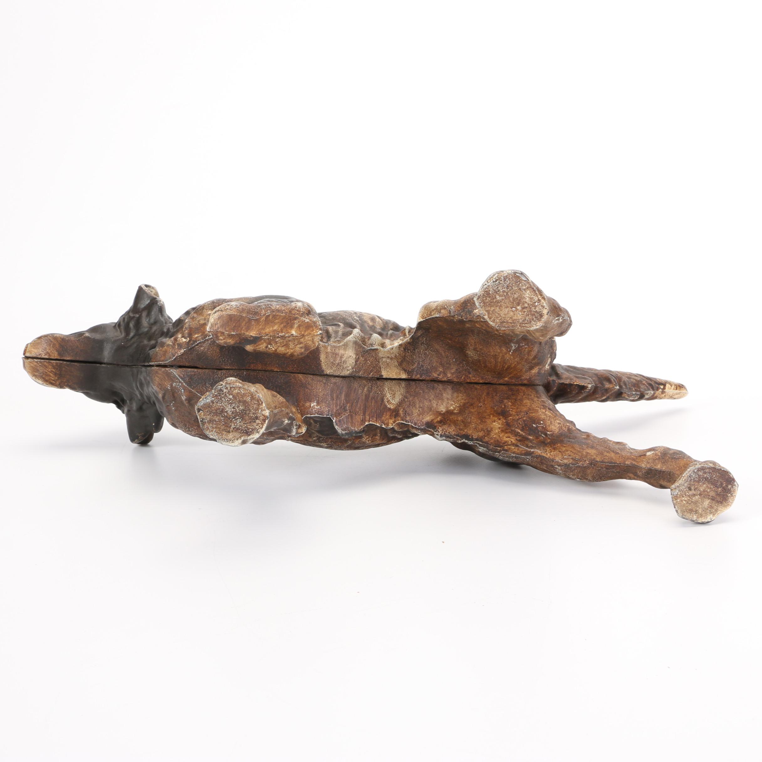 Painted Metal Irish Setter, Boxer and Coyote Figurines