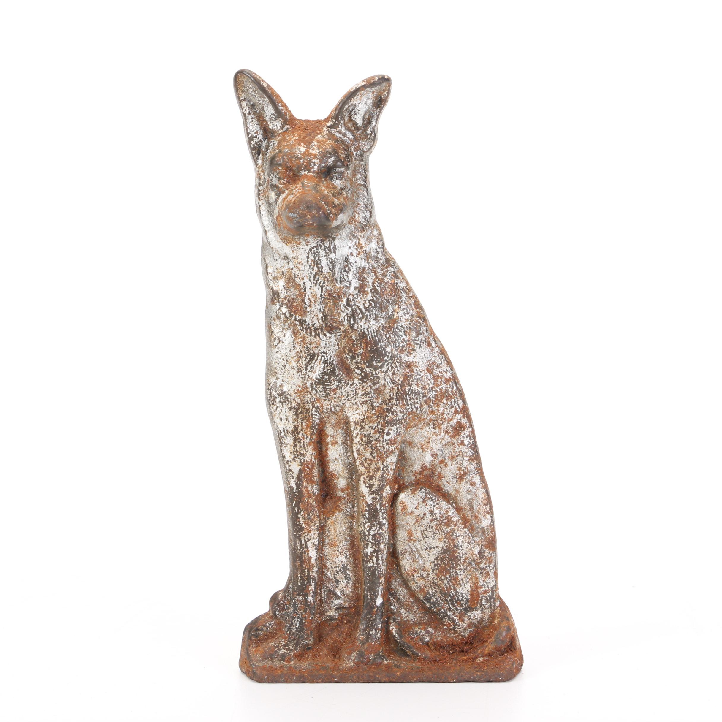Painted Metal Irish Setter, Boxer and Coyote Figurines