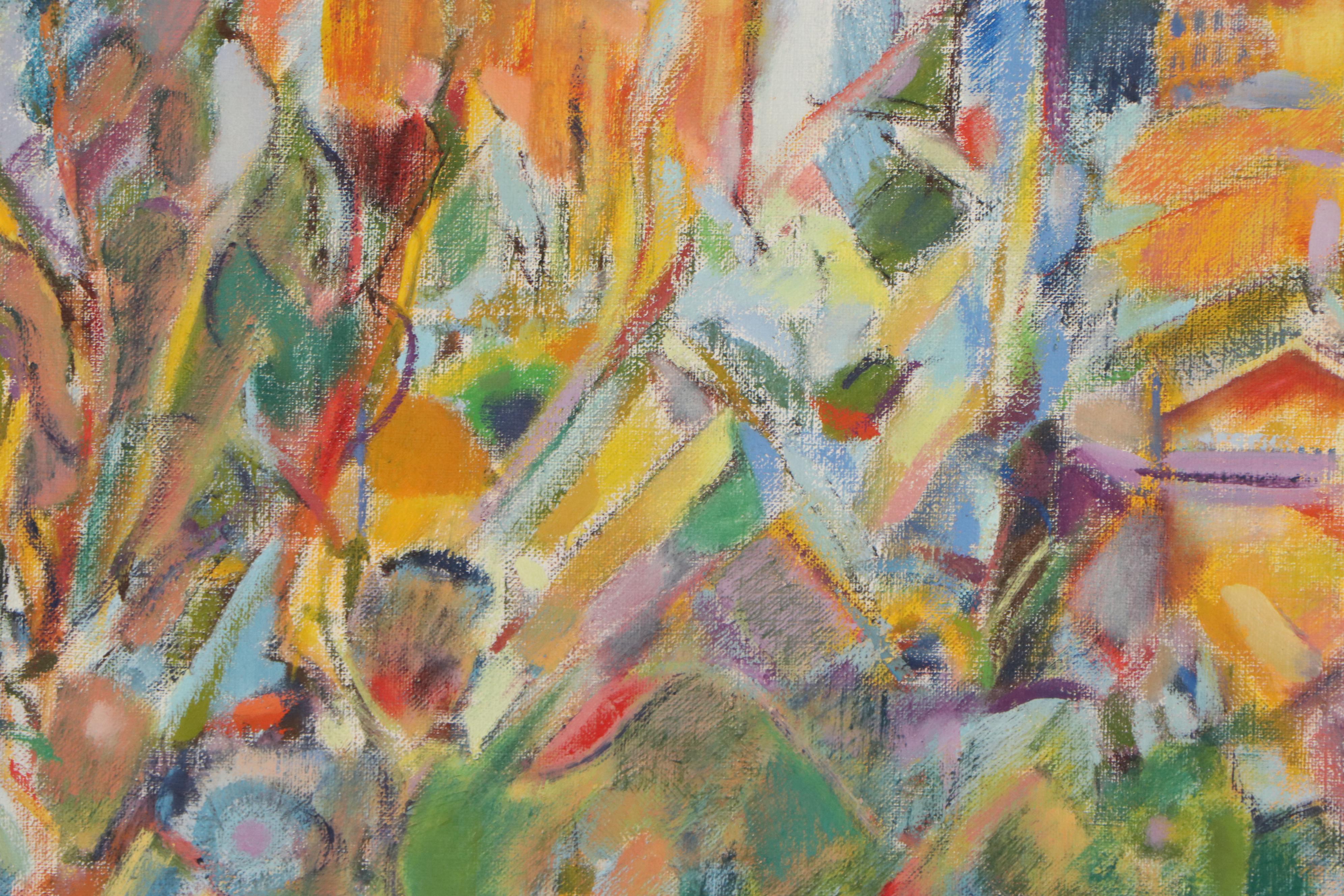 Ronald D. Newman Abstract Landscape Oil Painting "Red Sky"