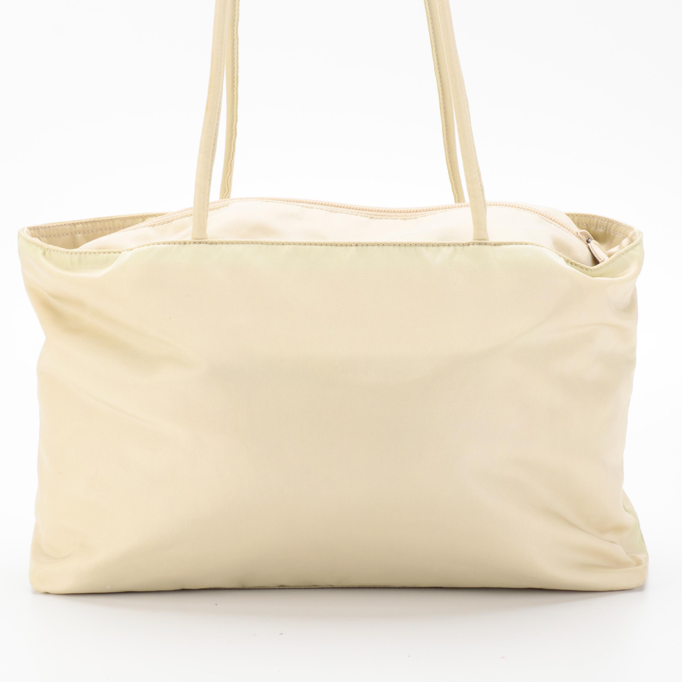 Prada Beige Nylon Tessuto Shoulder Bag