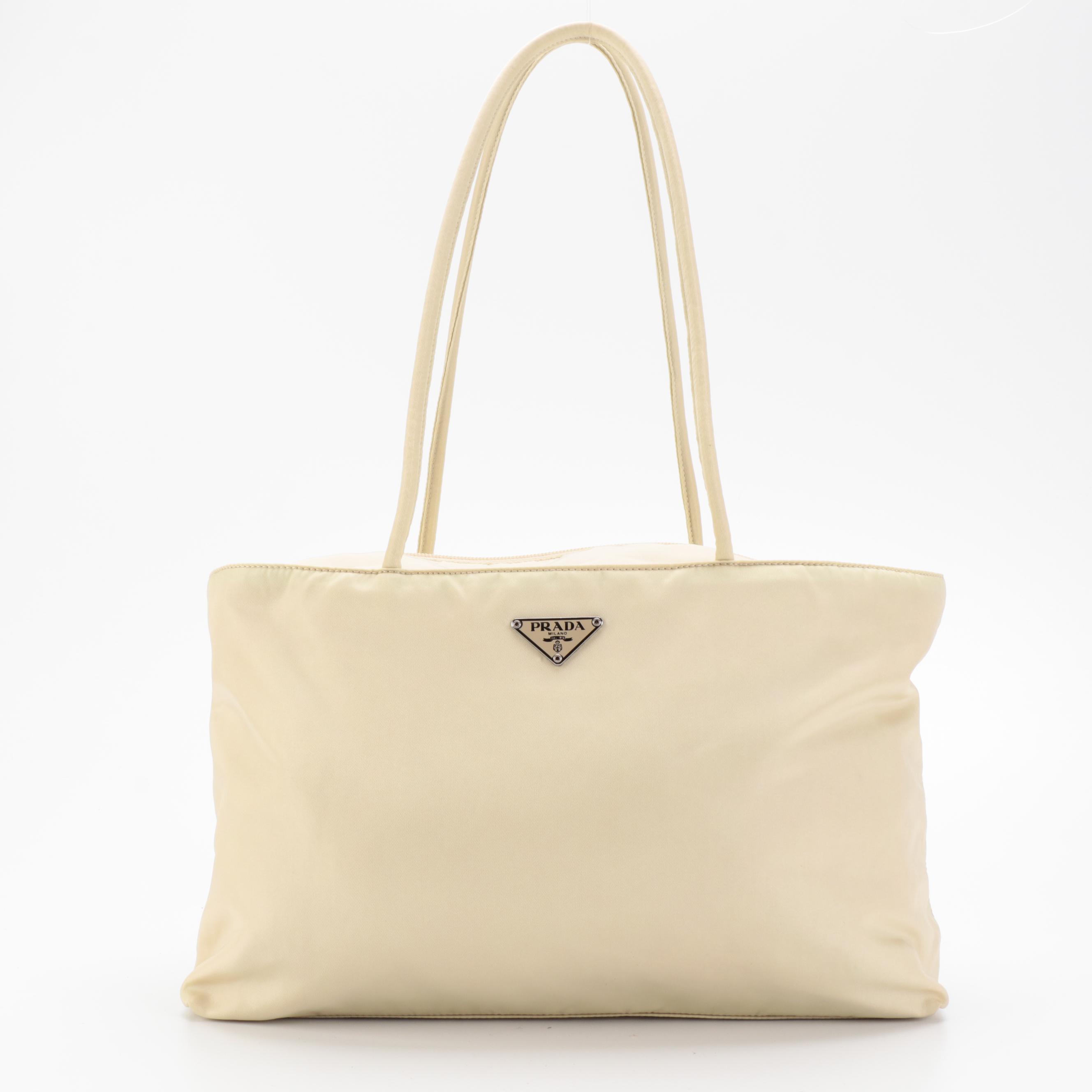 Prada Beige Nylon Tessuto Shoulder Bag