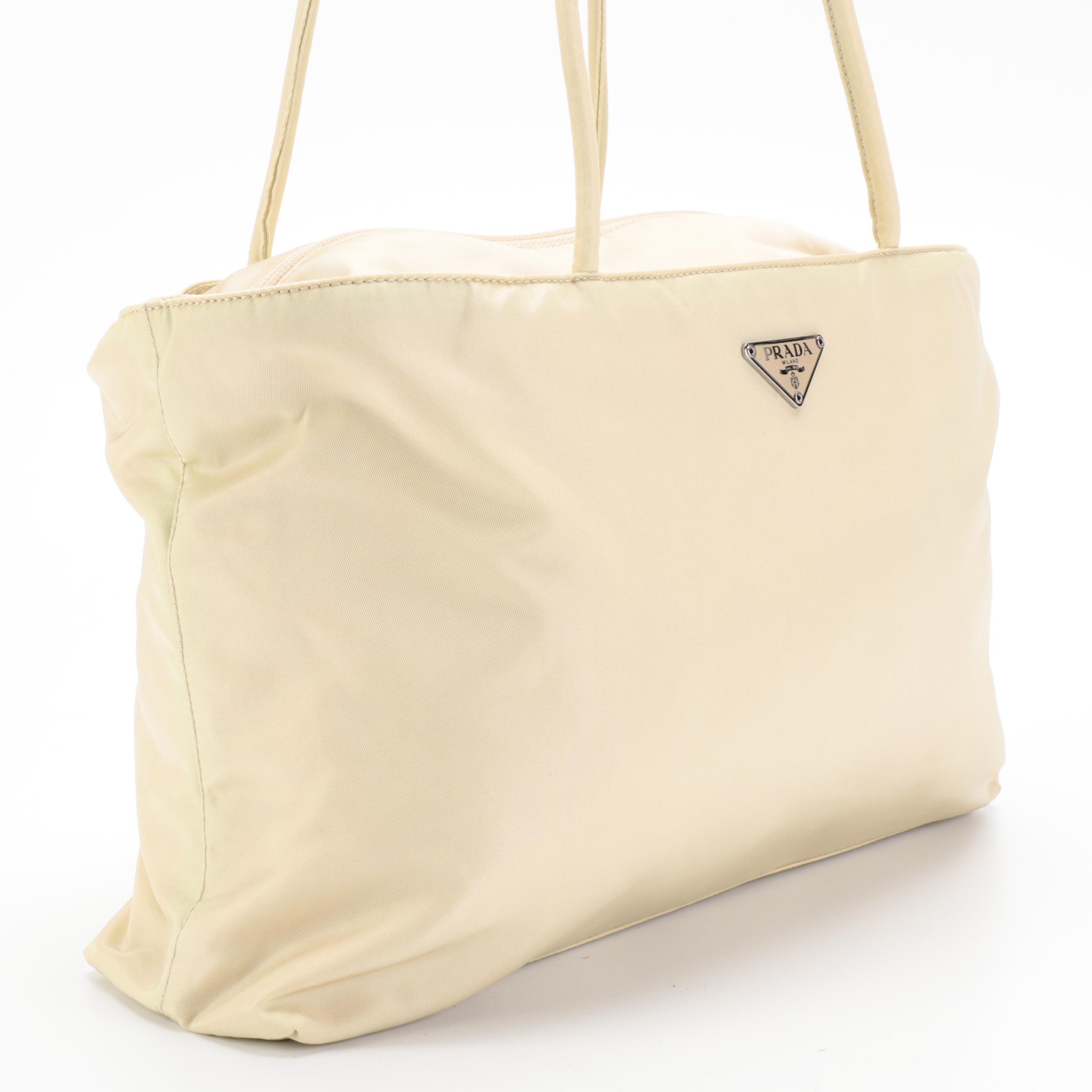 Prada Beige Nylon Tessuto Shoulder Bag