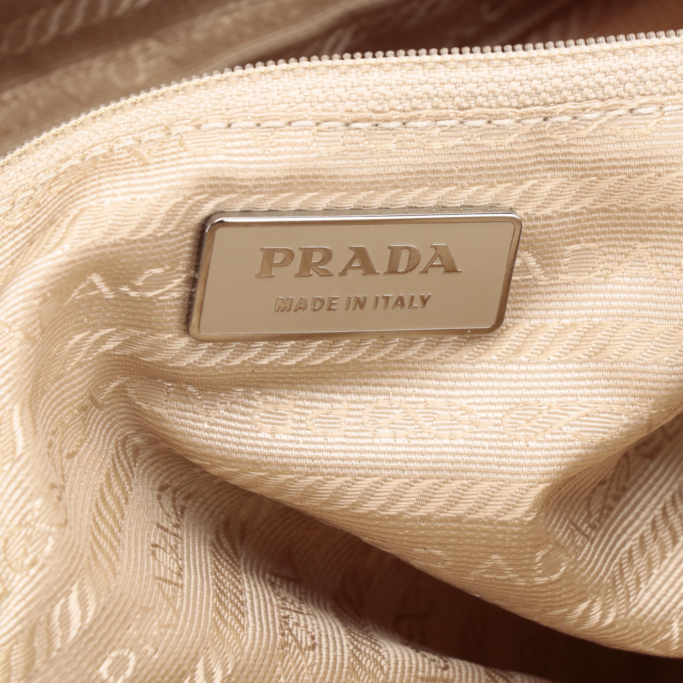 Prada Beige Nylon Tessuto Shoulder Bag