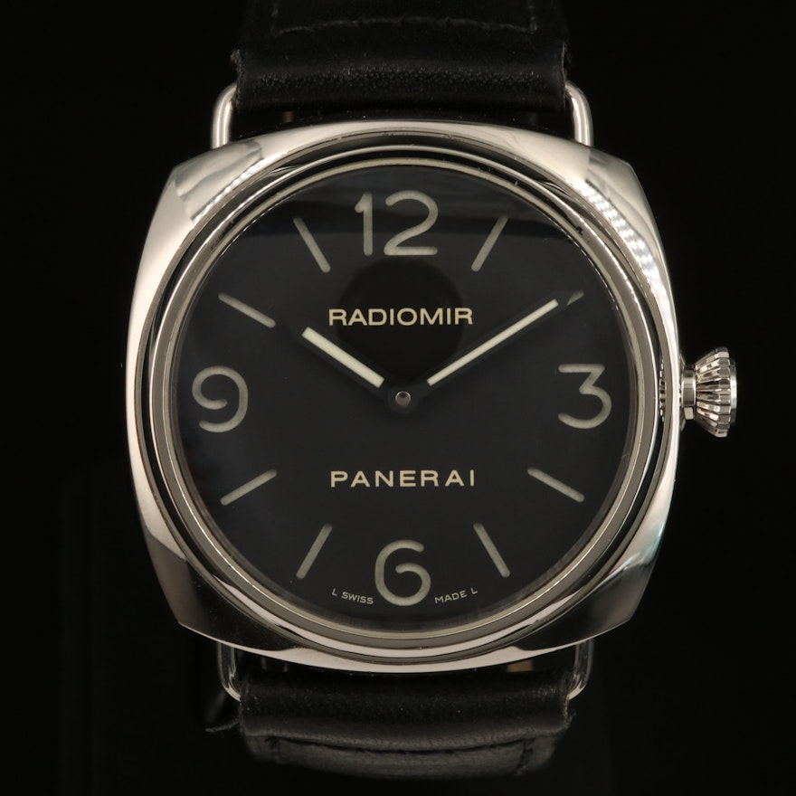 Panerai Radiomir Base PAM210 Stainless Steel Stem Wind Wristwatch