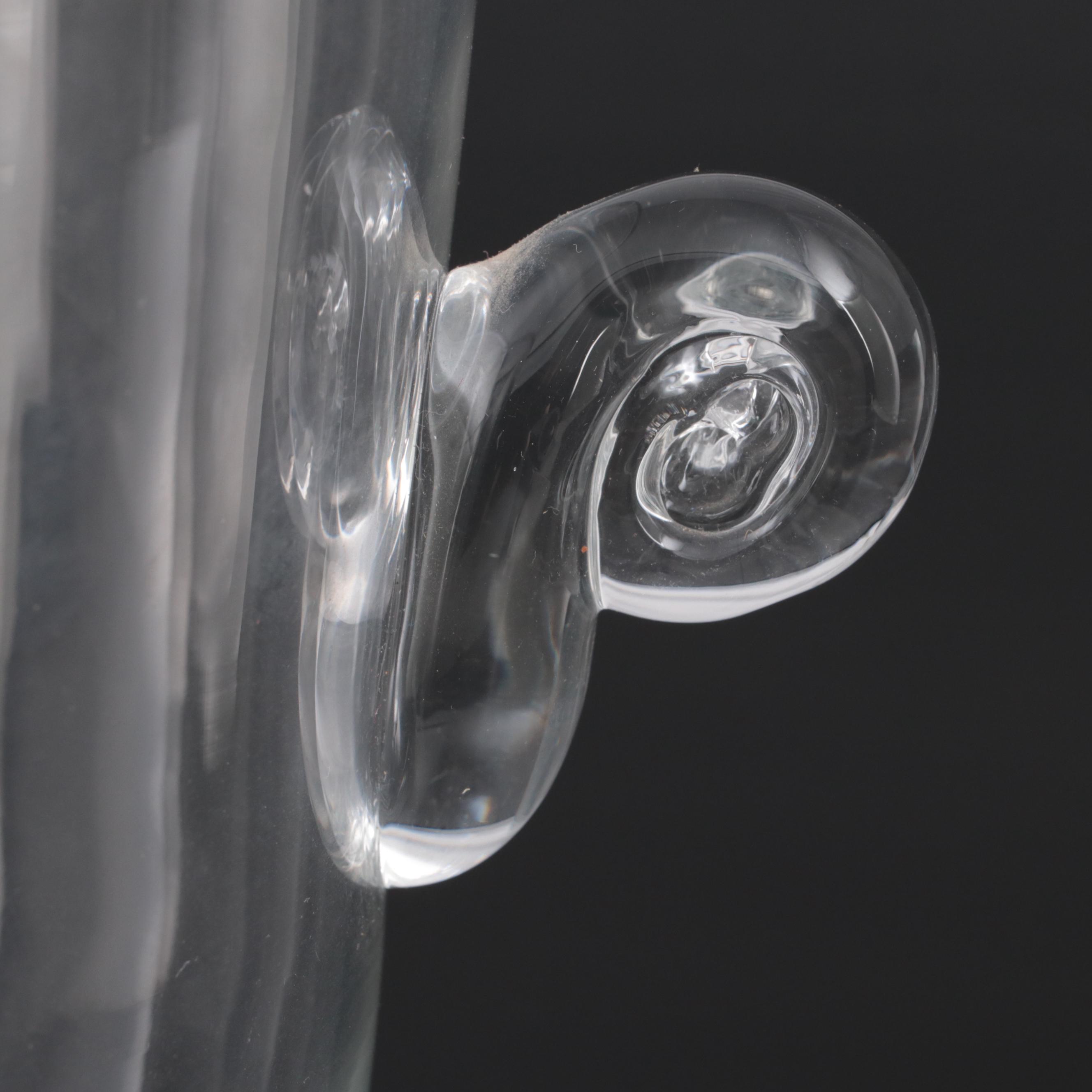 Krosno Handblown Scroll-Handled Glass Ice Bucket