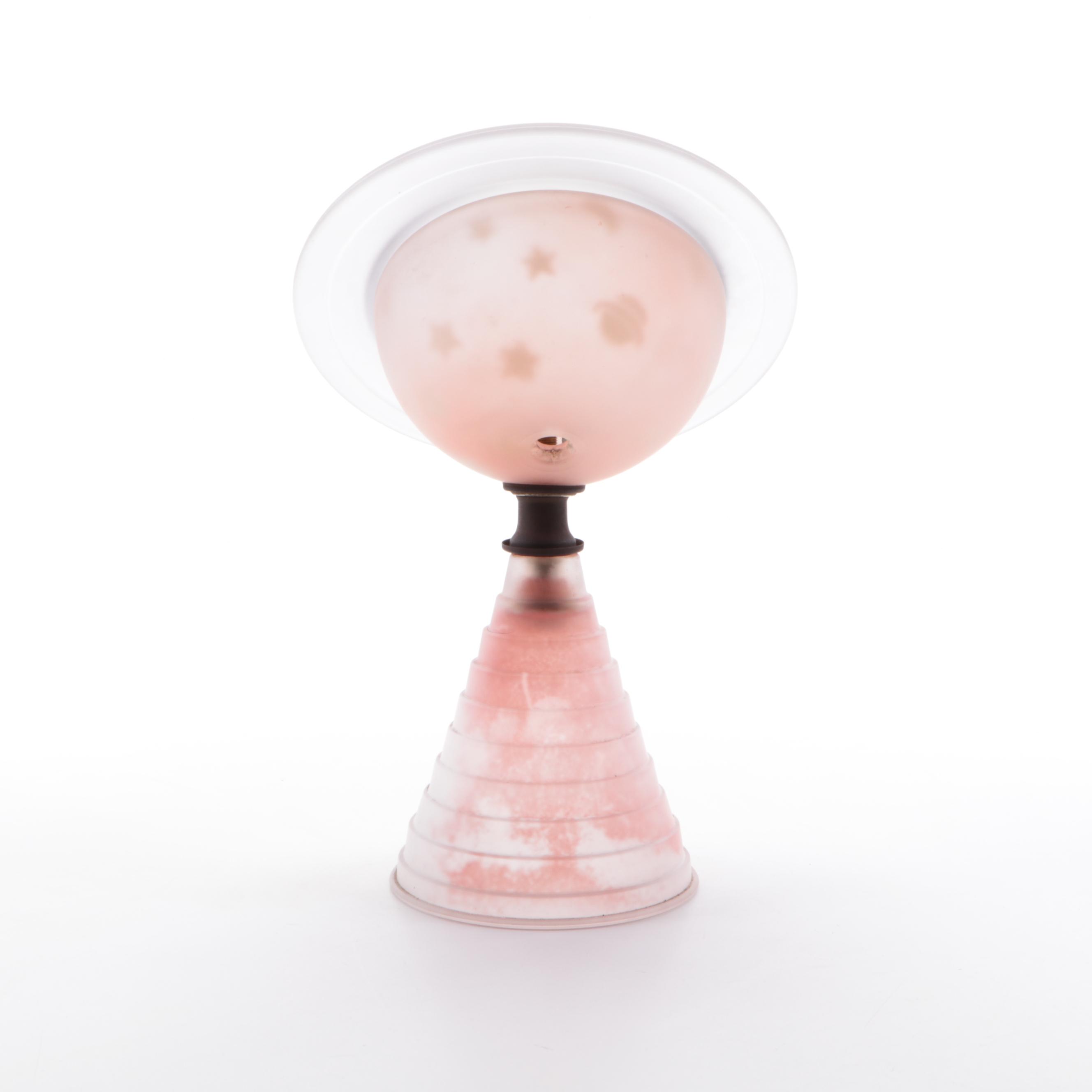 1939 World's Fair Frosted Glass "Saturn" Art Deco Desk Lamp