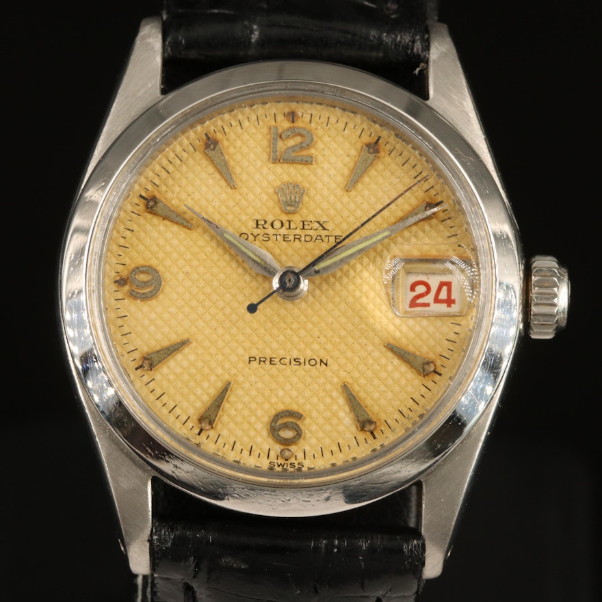 1955 Rolex Oysterdate Stainless Steel Wristwatch