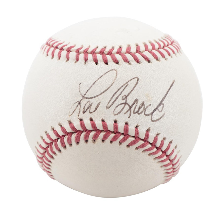 Lou Brock Signed Rawlings Official League Baseball, COA