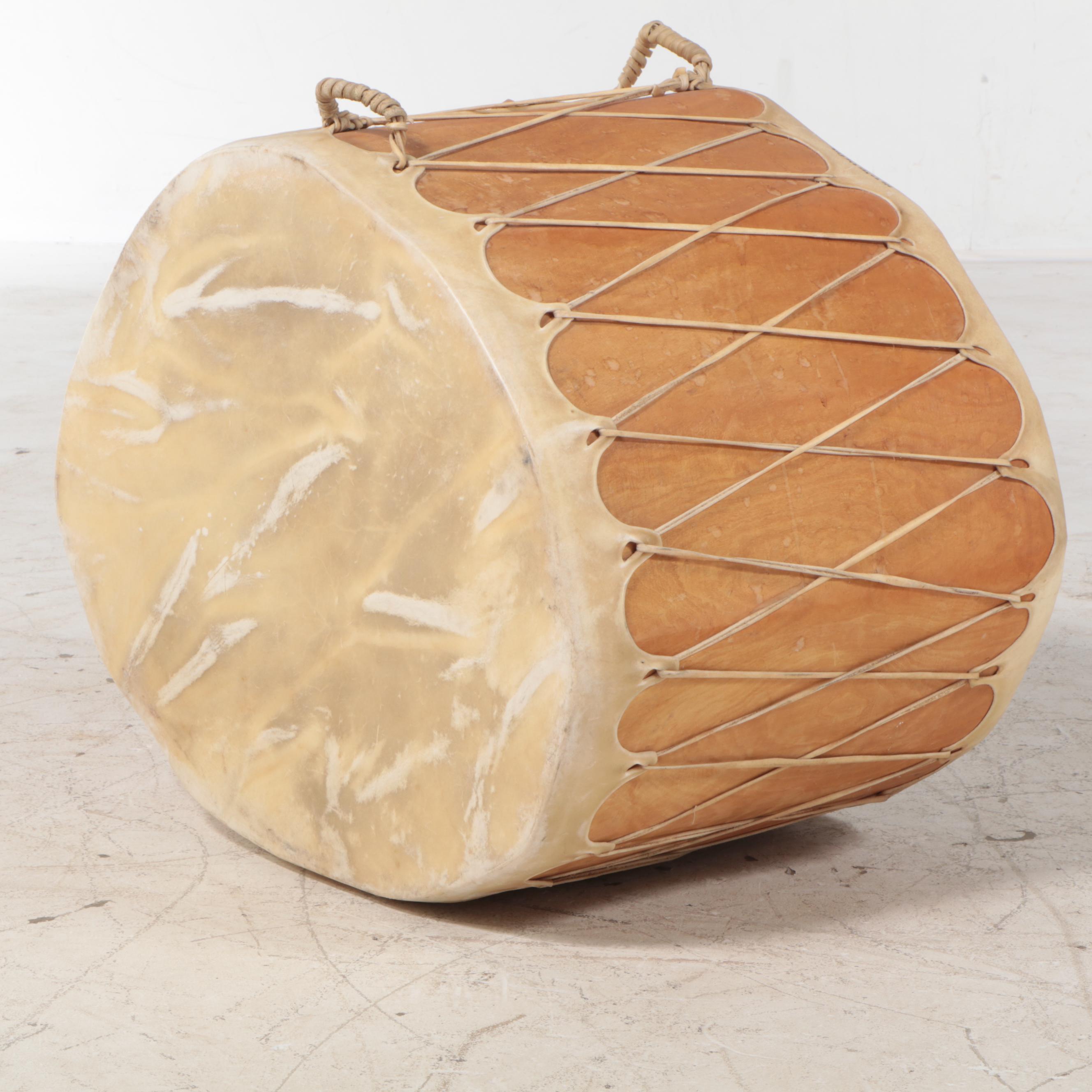 Phoenix Native American Choctaw "He Takes The Flag" Painted Drum Table