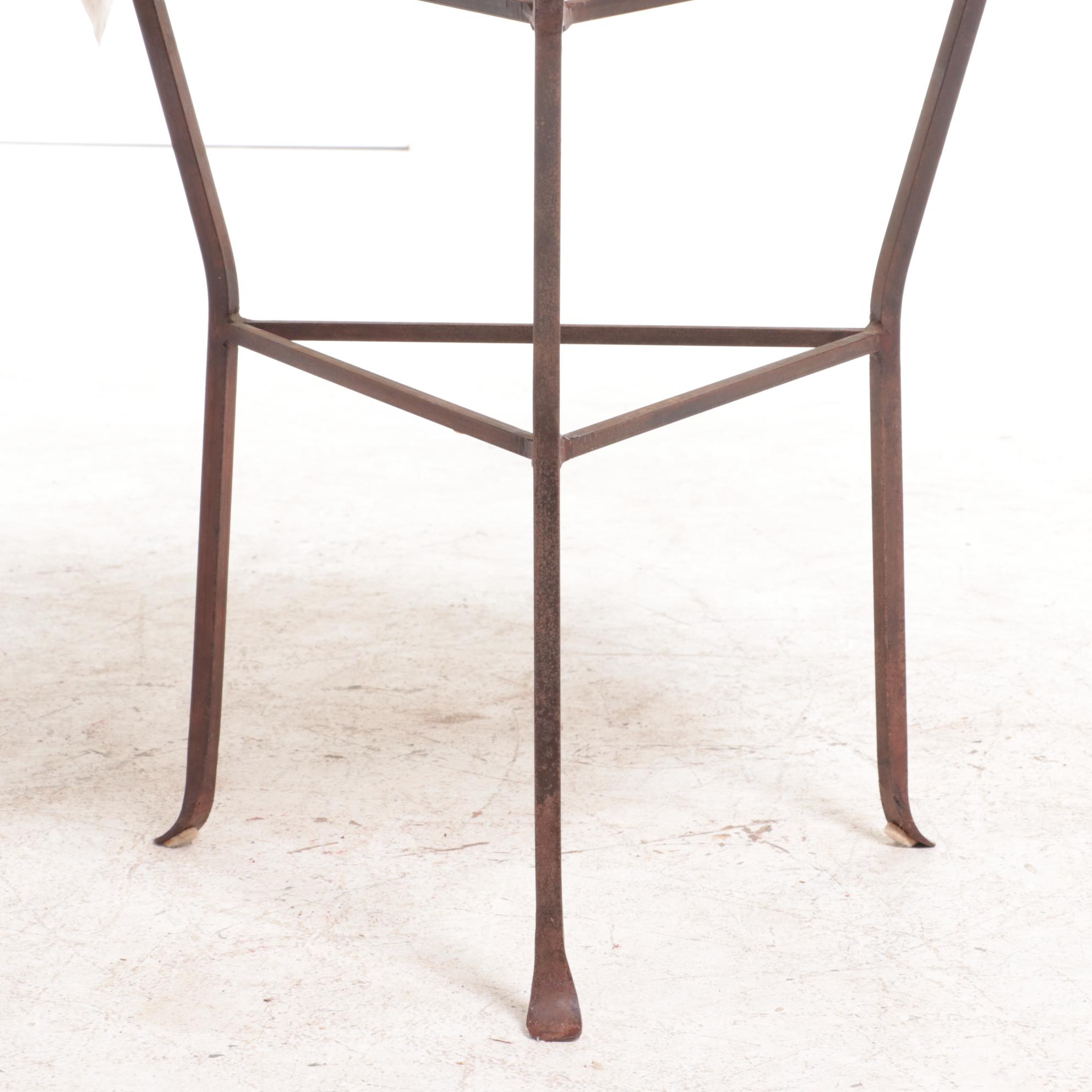 Double-Sided Hoop Drum with Wrought Metal Tripod Stand