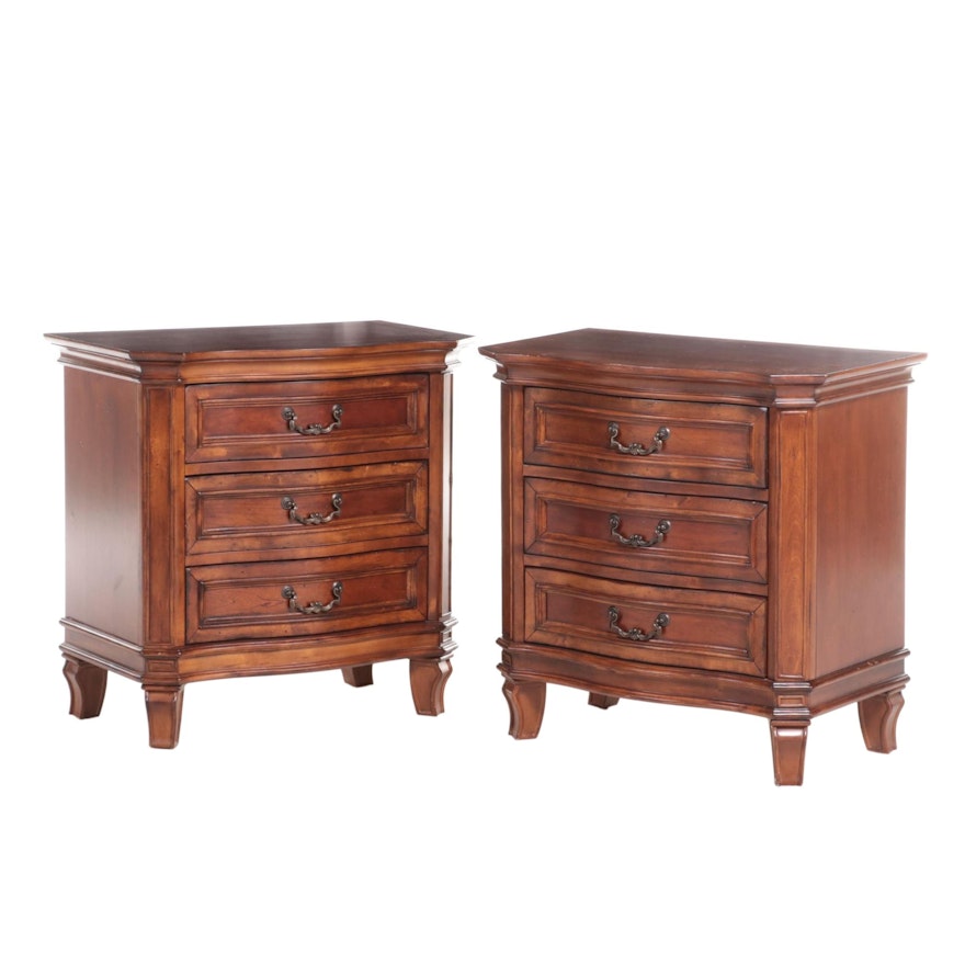 Pair of Liberty Furniture French Provincial Style Cherrywood Nightstands