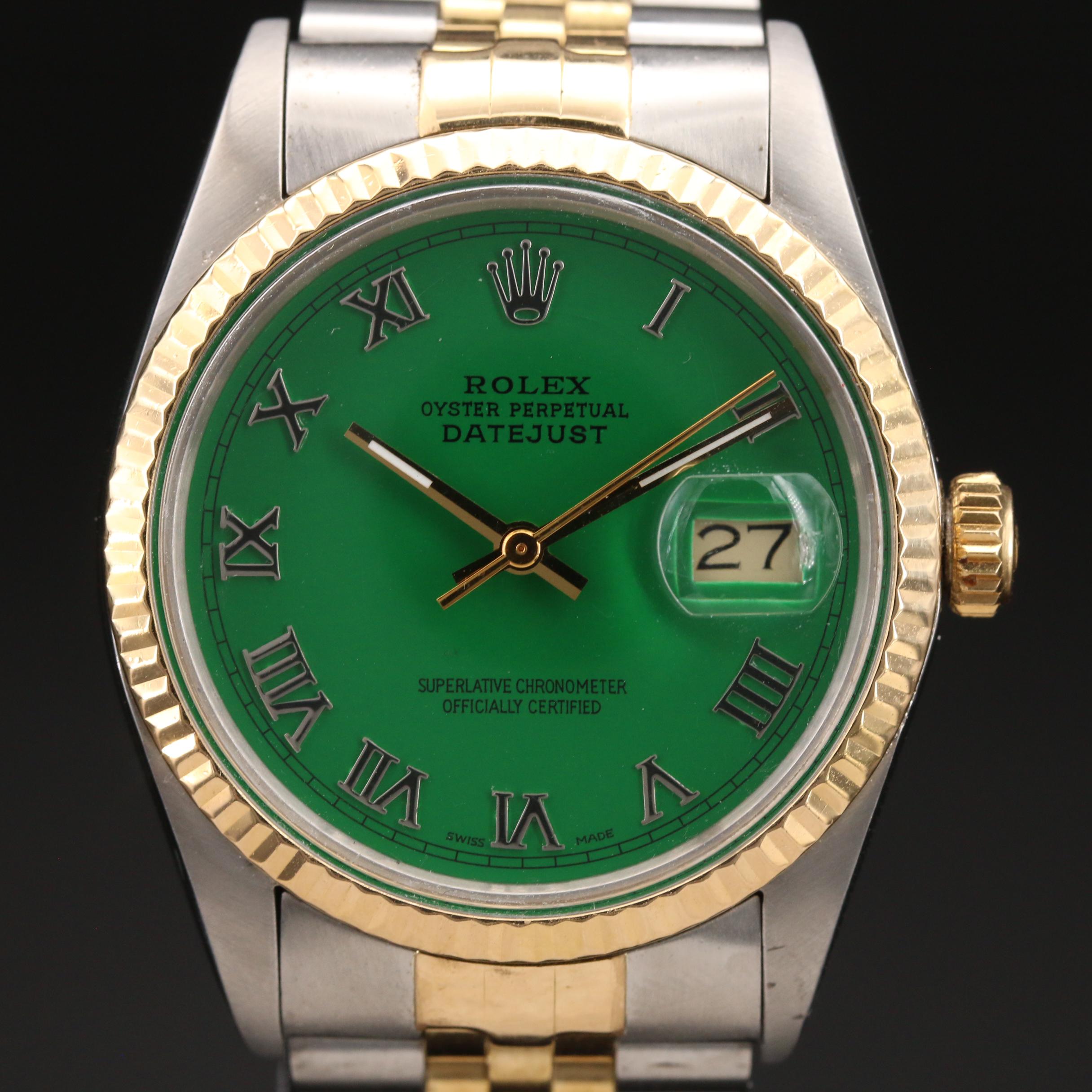 1985 Rolex Two Tone Datejust 18K and Stainless Steel Automatic Watch