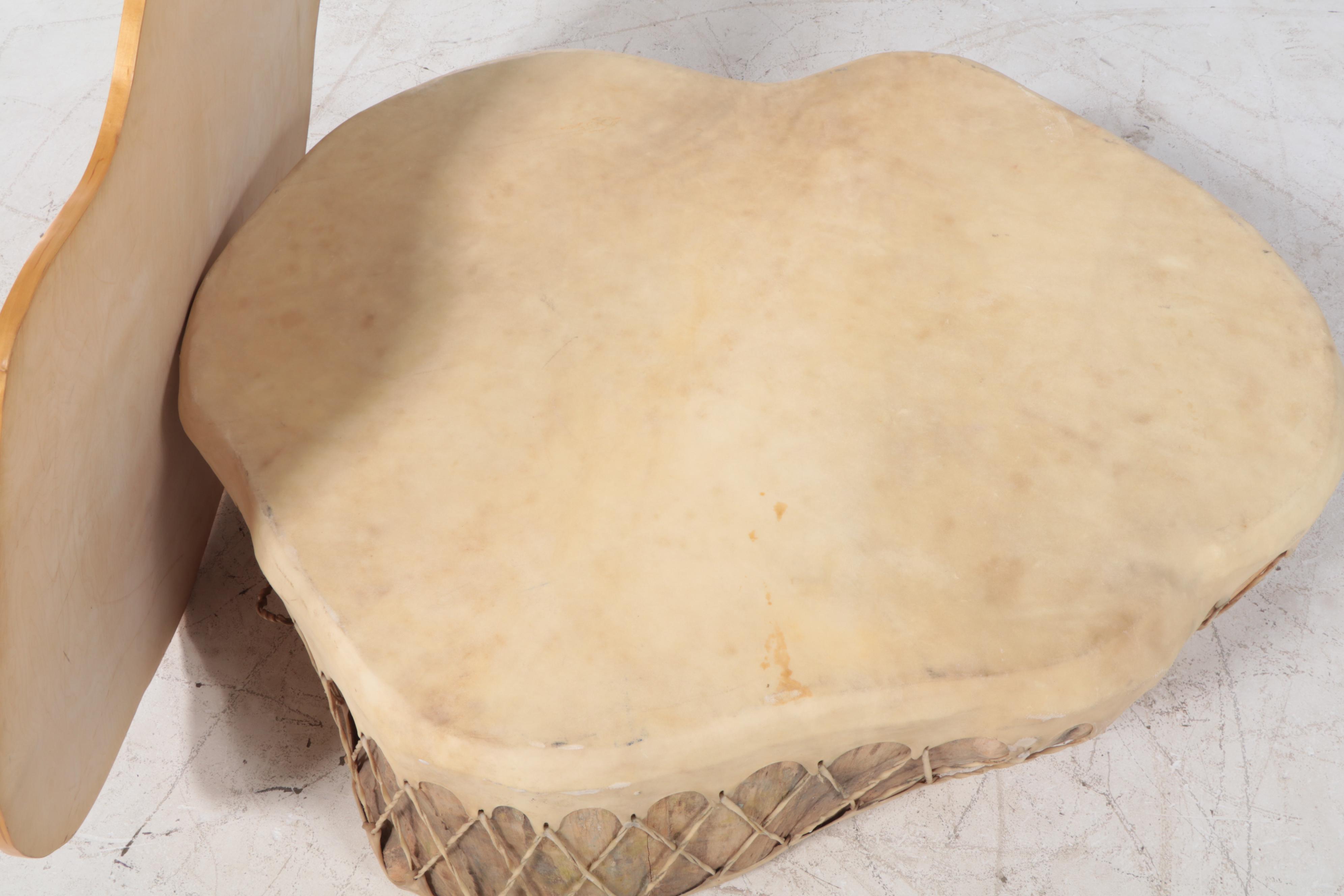 Native American Raymond Gallegos Cochiti Drum Table