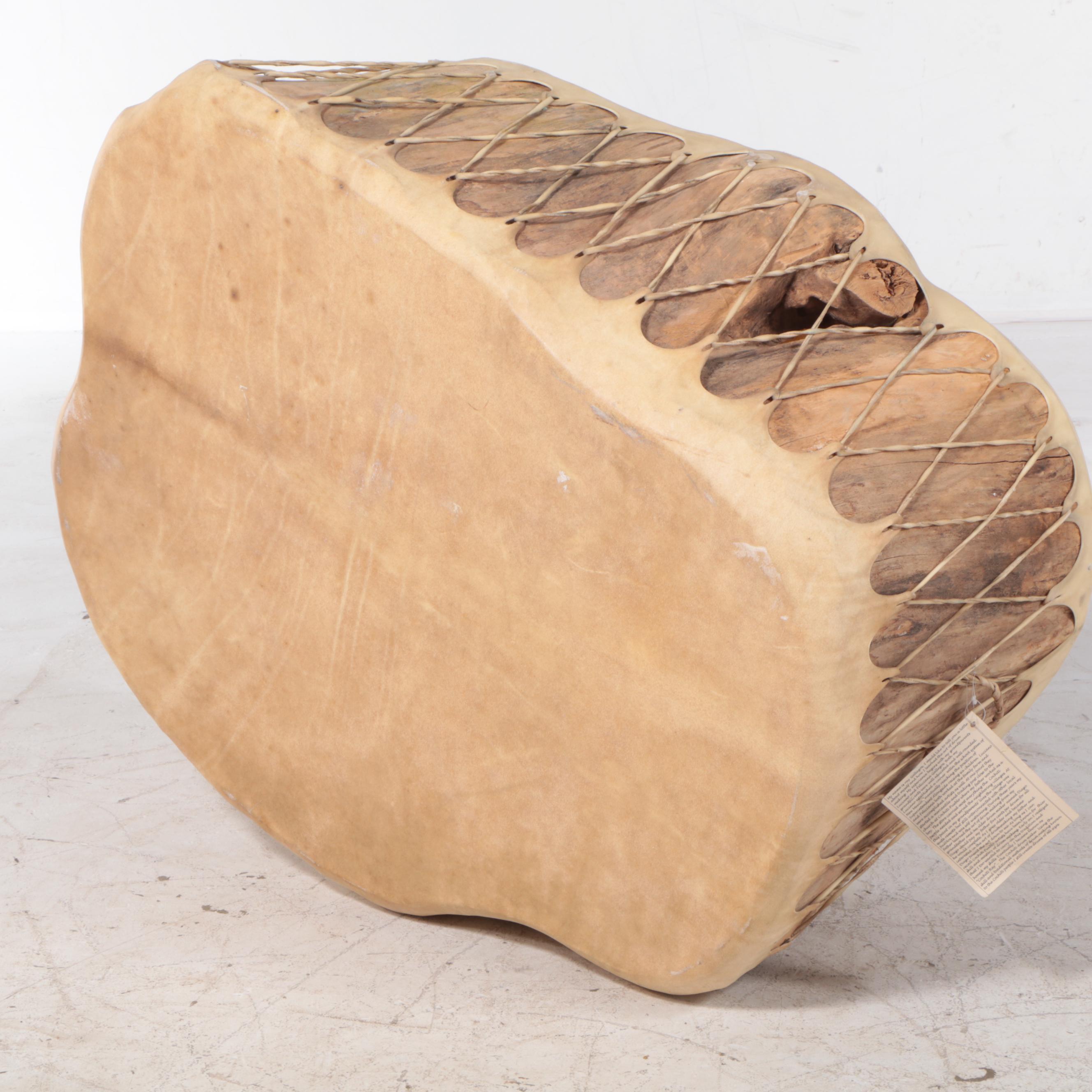 Native American Raymond Gallegos Cochiti Drum Table