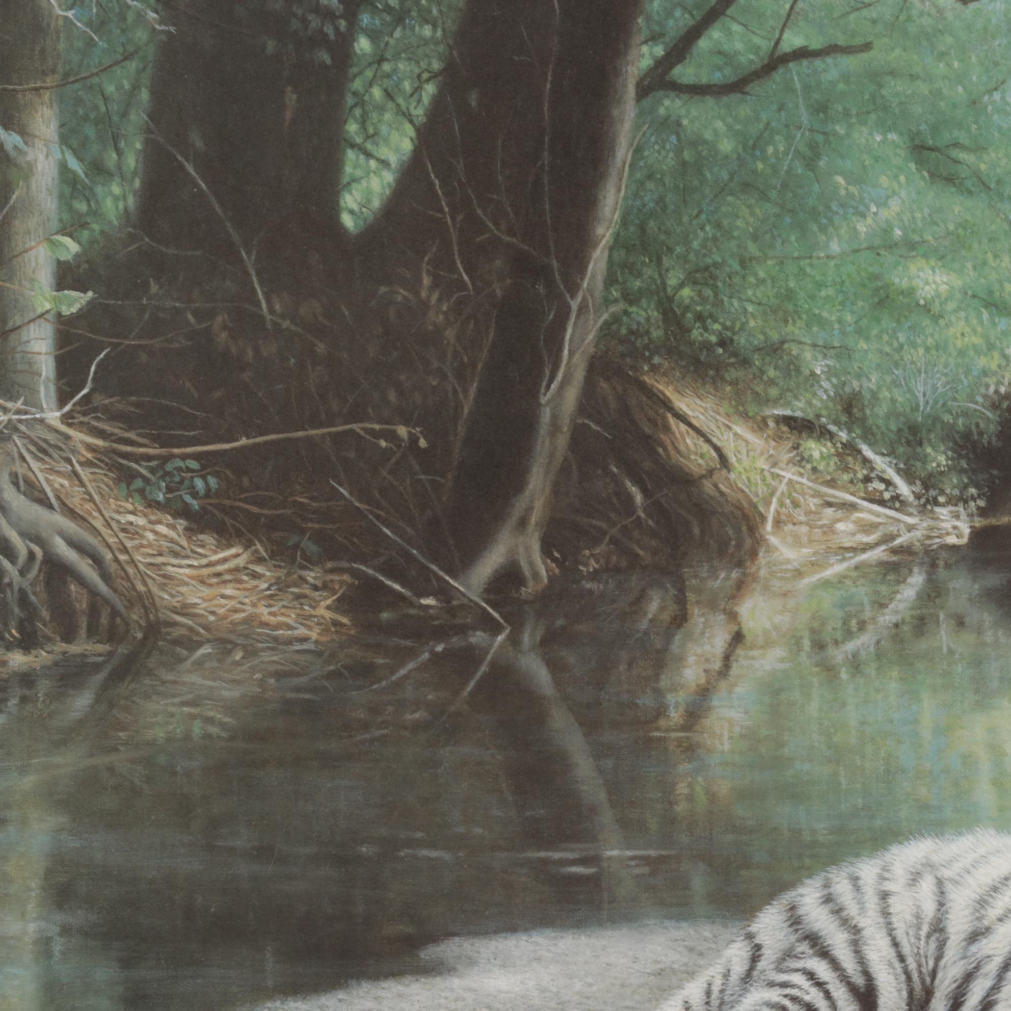 Charles Fracé White Tiger Cubs Offset Lithograph "Partners," 1990