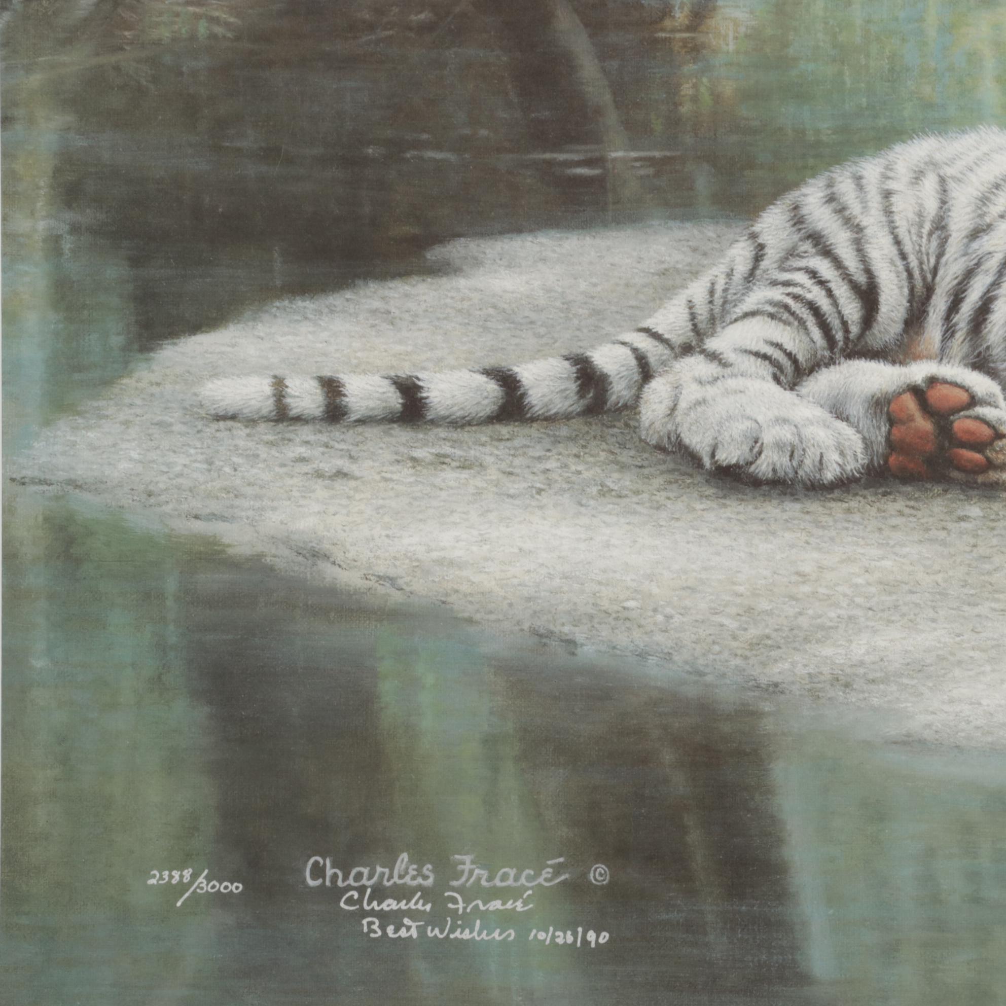 Charles Fracé White Tiger Cubs Offset Lithograph "Partners," 1990