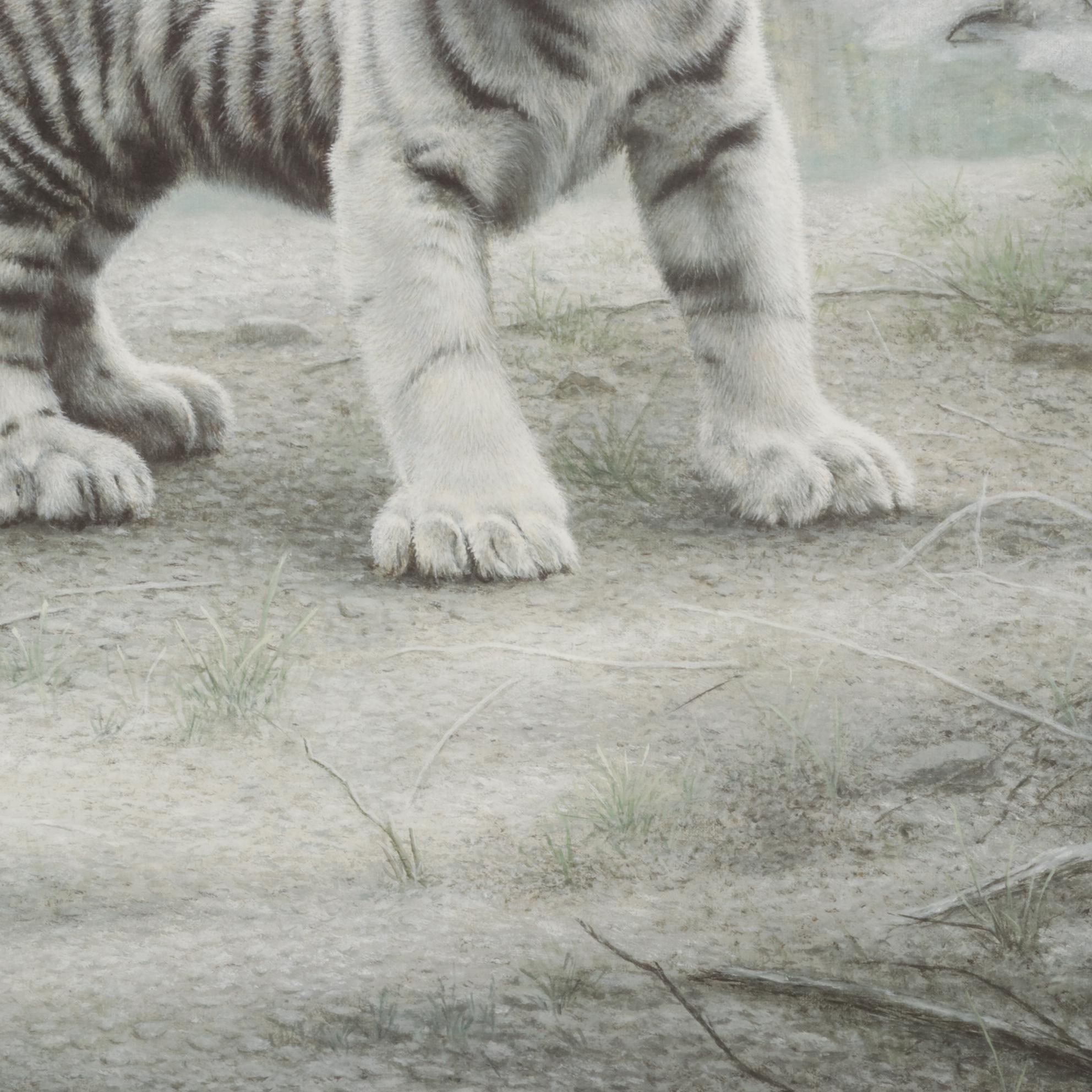 Charles Fracé White Tiger Cubs Offset Lithograph "Partners," 1990