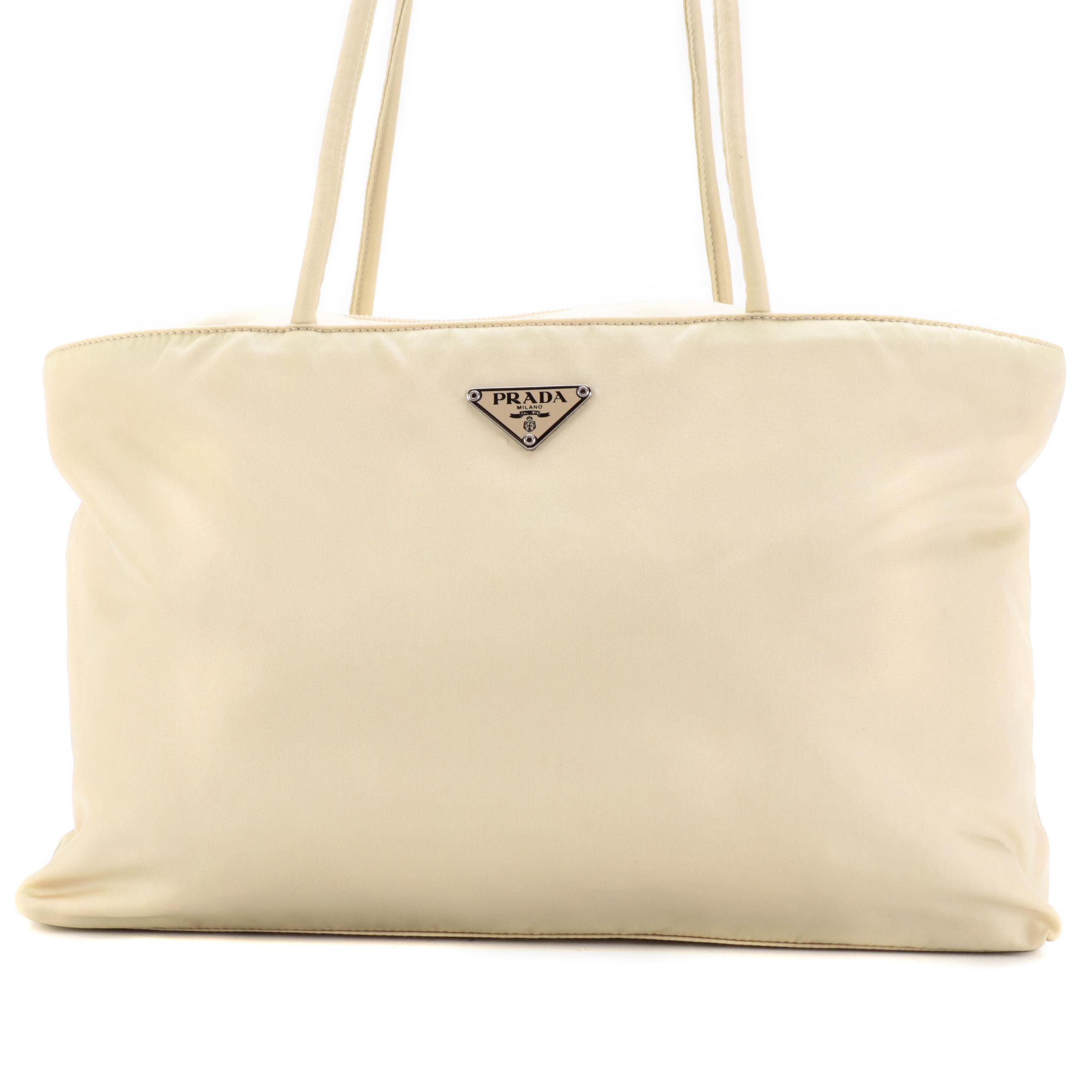 Prada Beige Nylon Tessuto Shoulder Bag