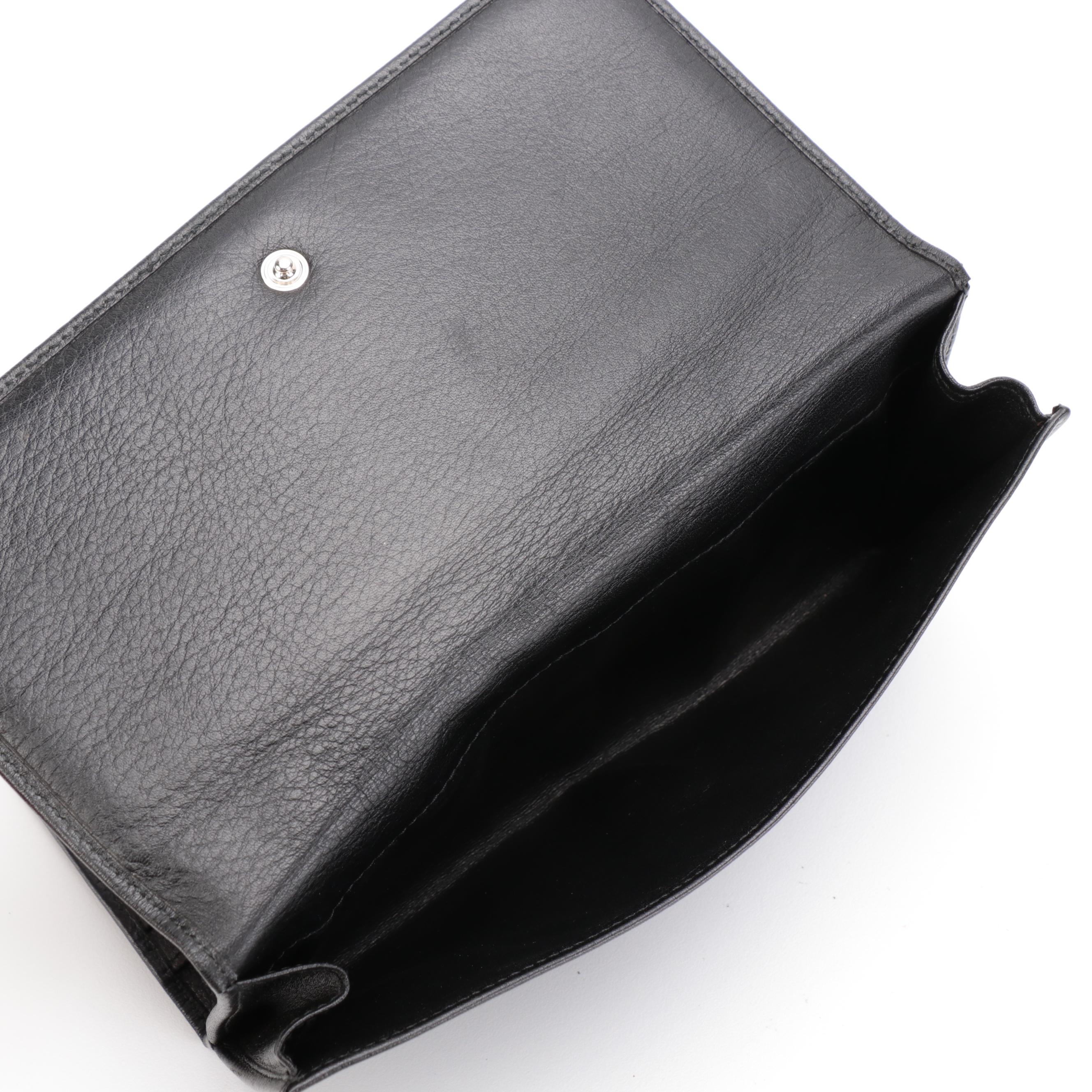 Gucci Black Grained Leather Continental Wallet with Box