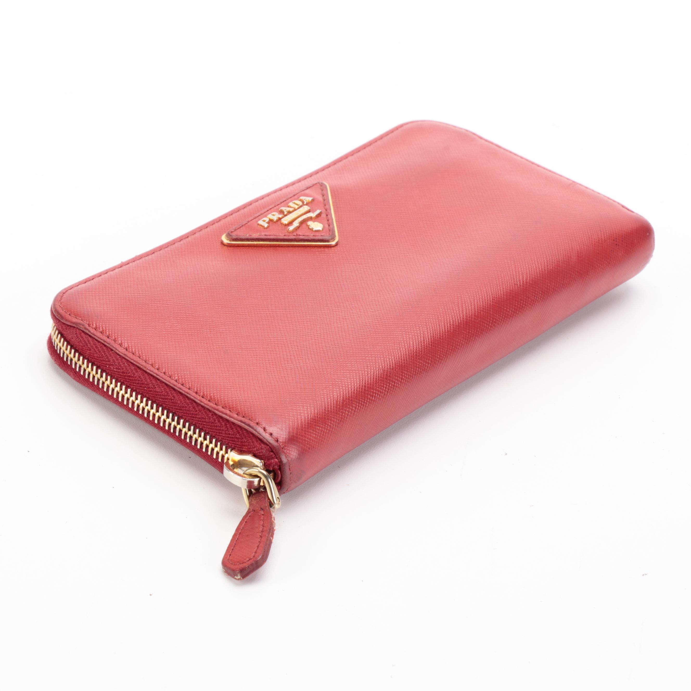 Prada Zip-Around Long Wallet in Saffiano Leather with Box