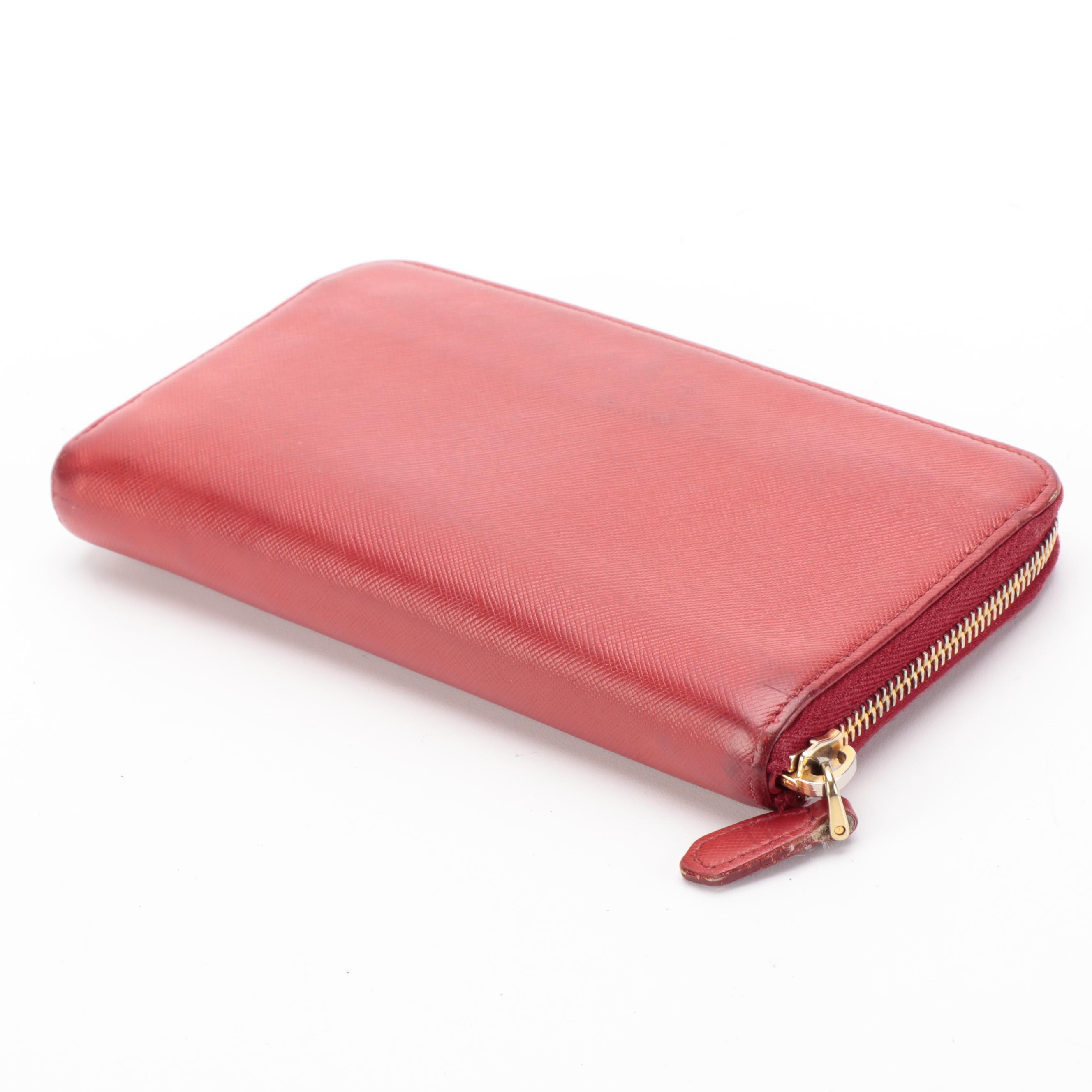 Prada Zip-Around Long Wallet in Saffiano Leather with Box