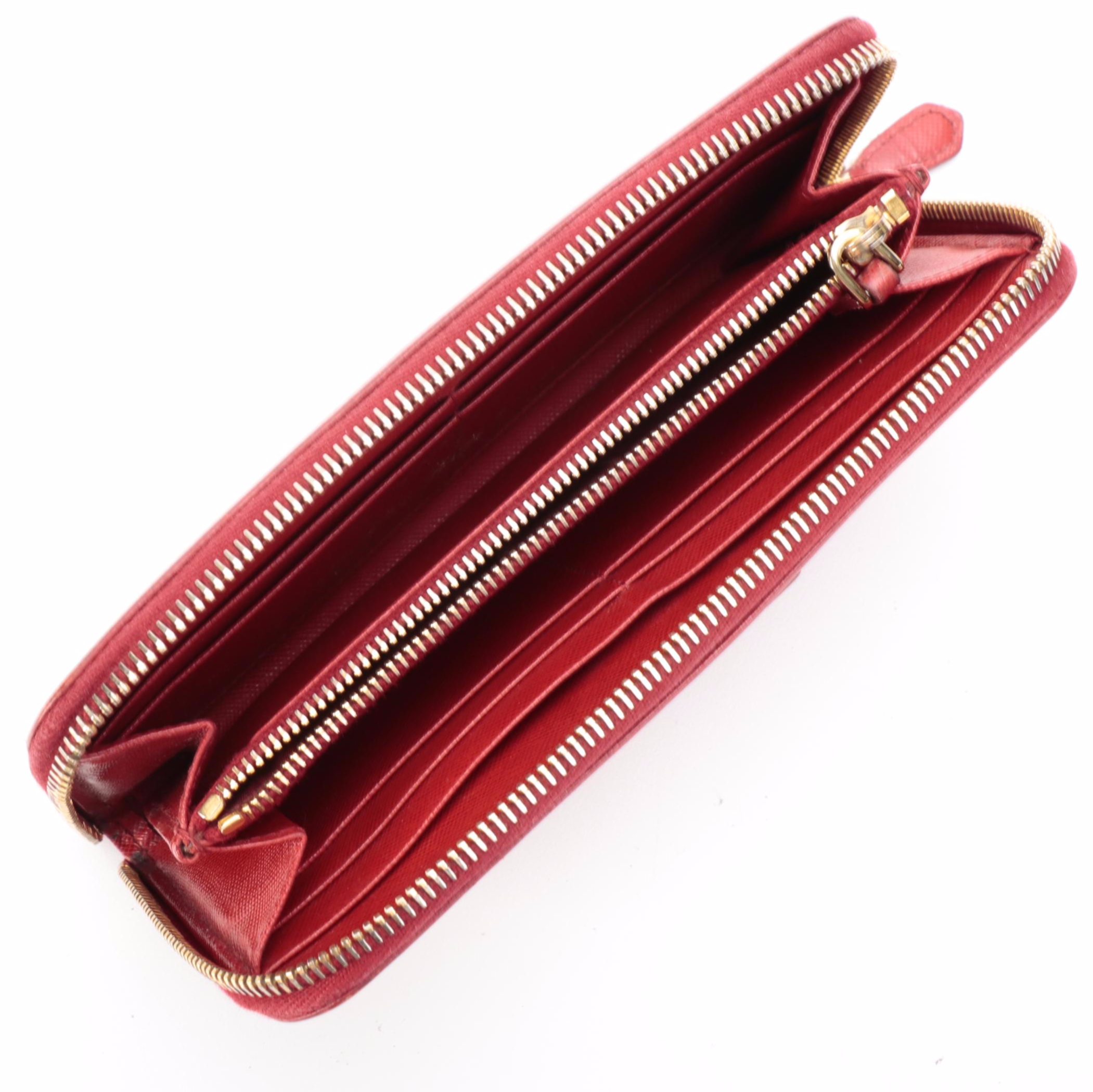 Prada Zip-Around Long Wallet in Saffiano Leather with Box