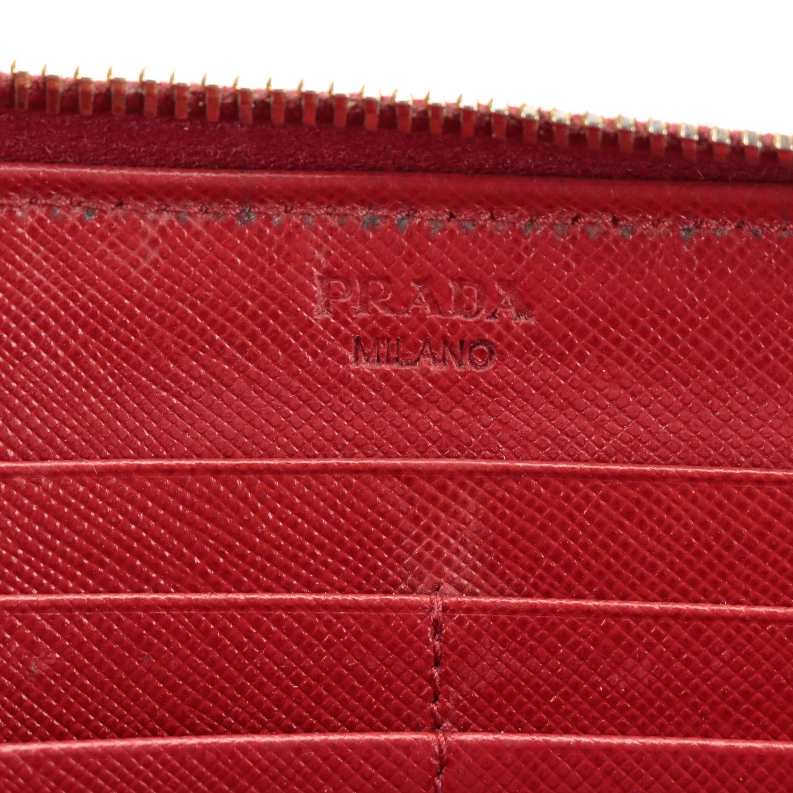 Prada Zip-Around Long Wallet in Saffiano Leather with Box