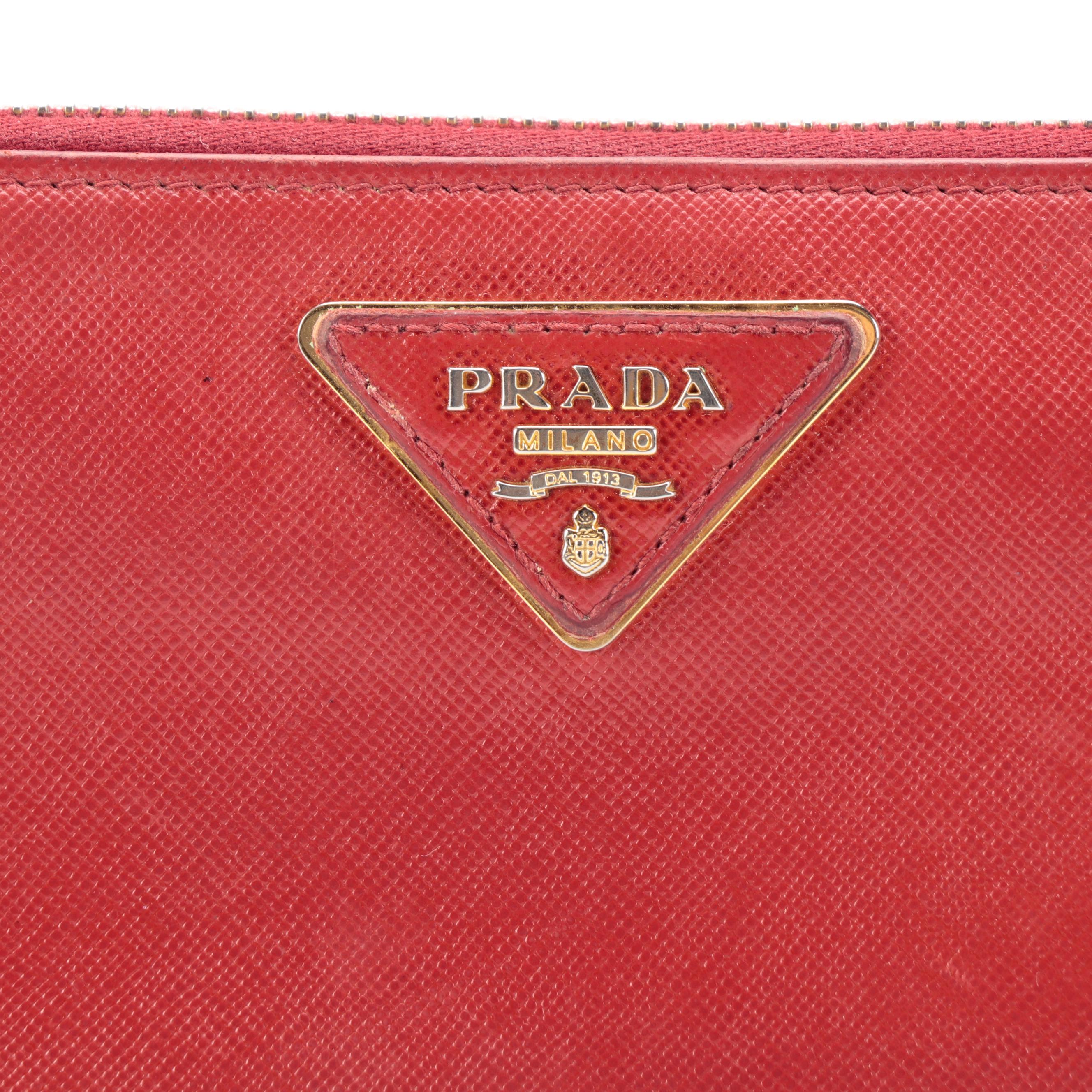 Prada Zip-Around Long Wallet in Saffiano Leather with Box