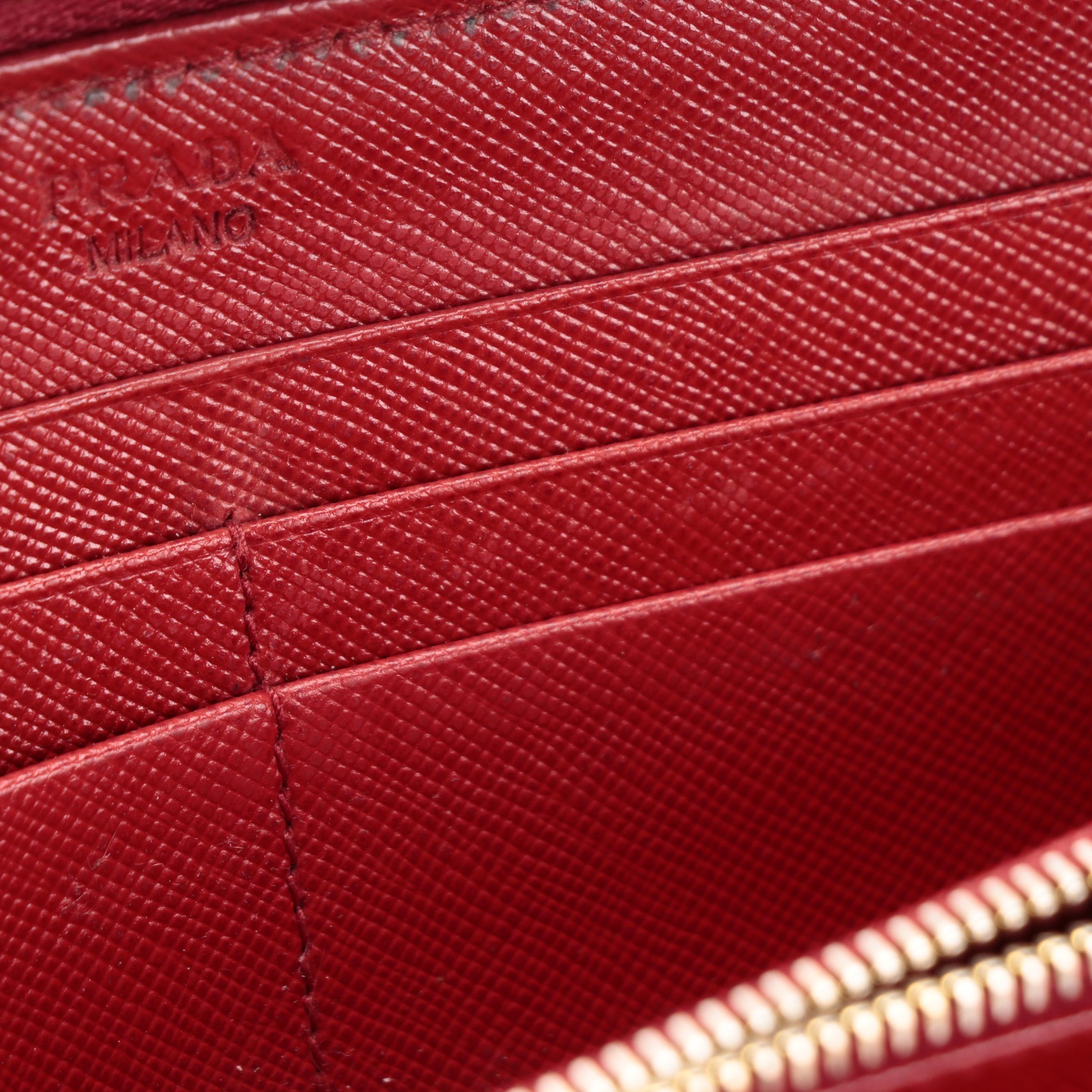 Prada Zip-Around Long Wallet in Saffiano Leather with Box