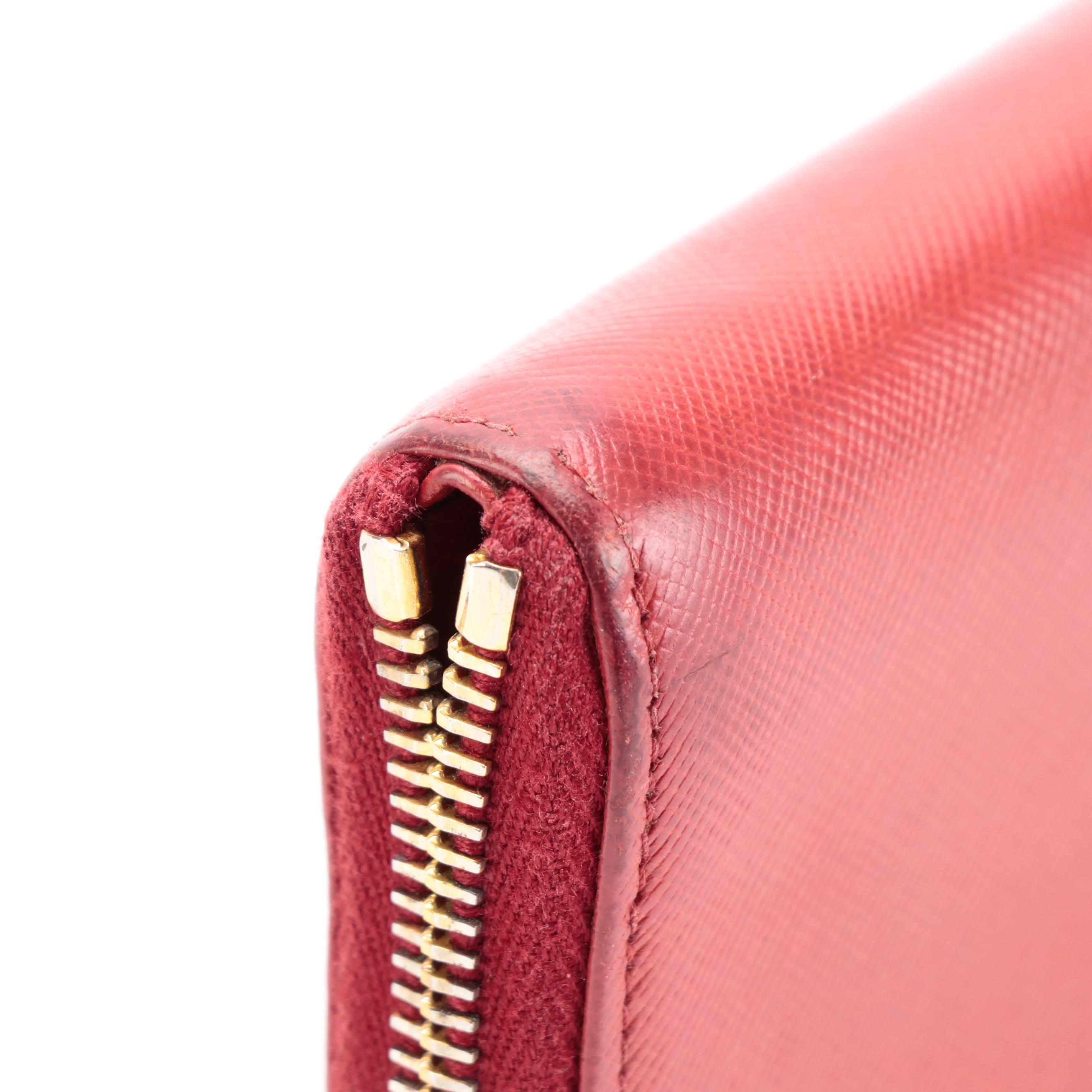 Prada Zip-Around Long Wallet in Saffiano Leather with Box