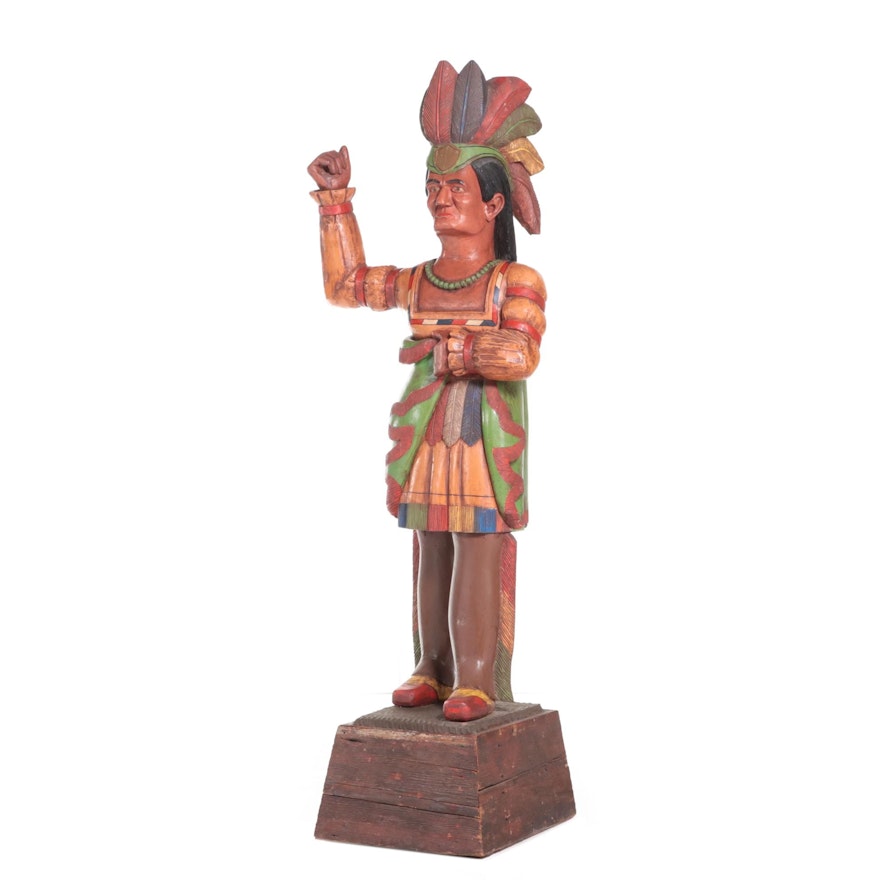 Cigar Store Statue of Native American, Early to Mid 20th Century