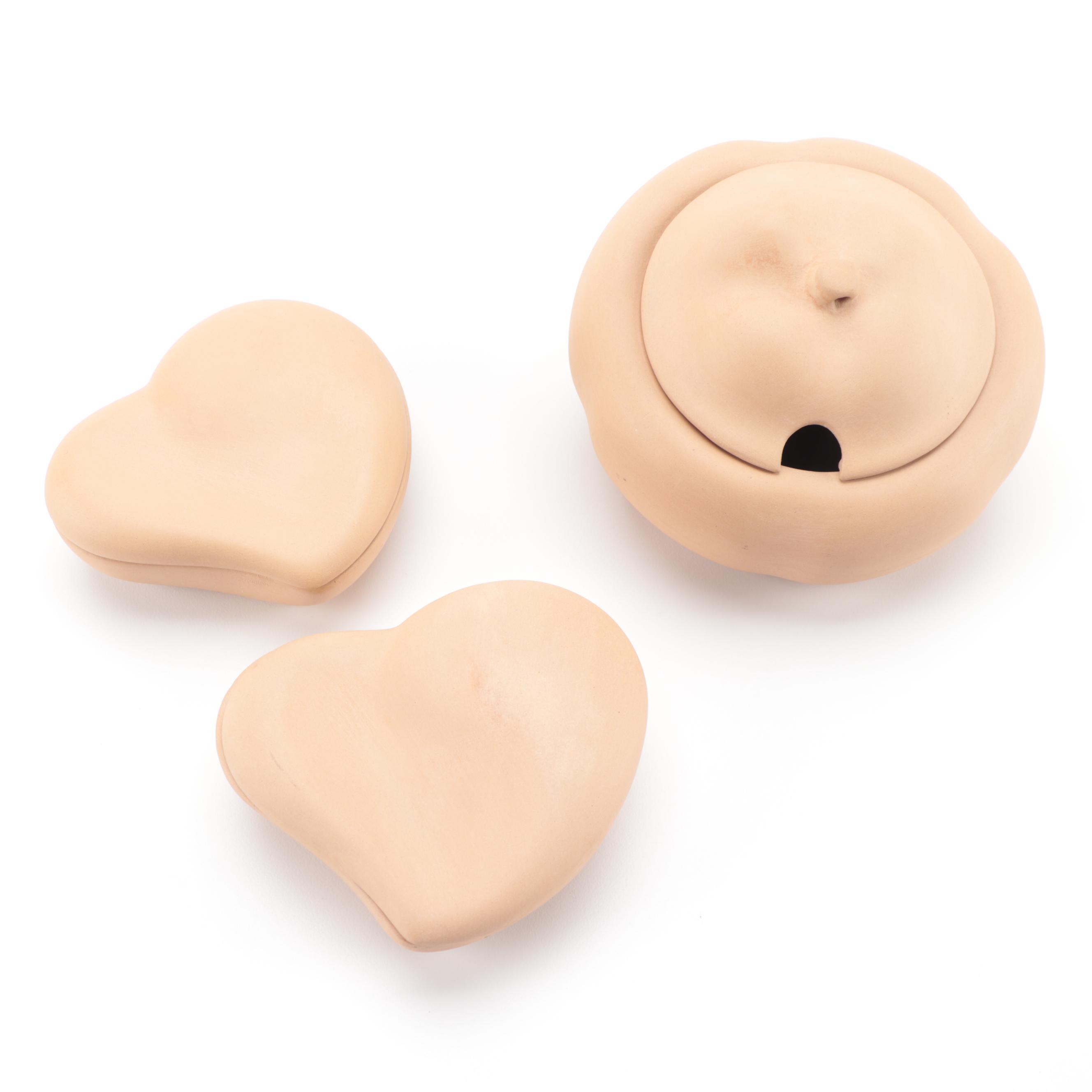 Elsa Peretti for Tiffany & Co. Terracotta Orchid Pot, Heart Boxes, and Pumpkin